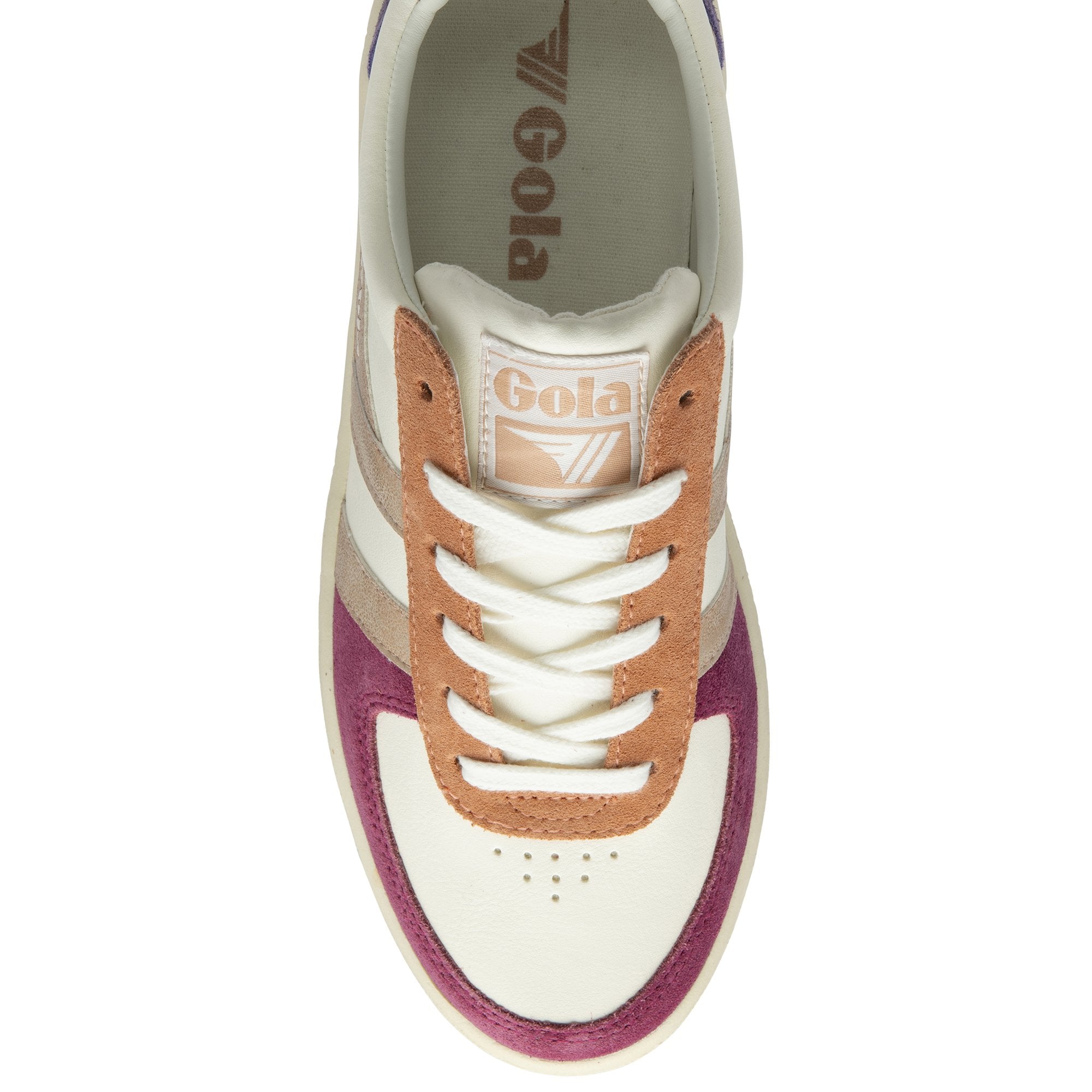gola-grandslam-quadrant-damen-sneaker-off-white-kirschrot-ros-gold-pflaume image 5