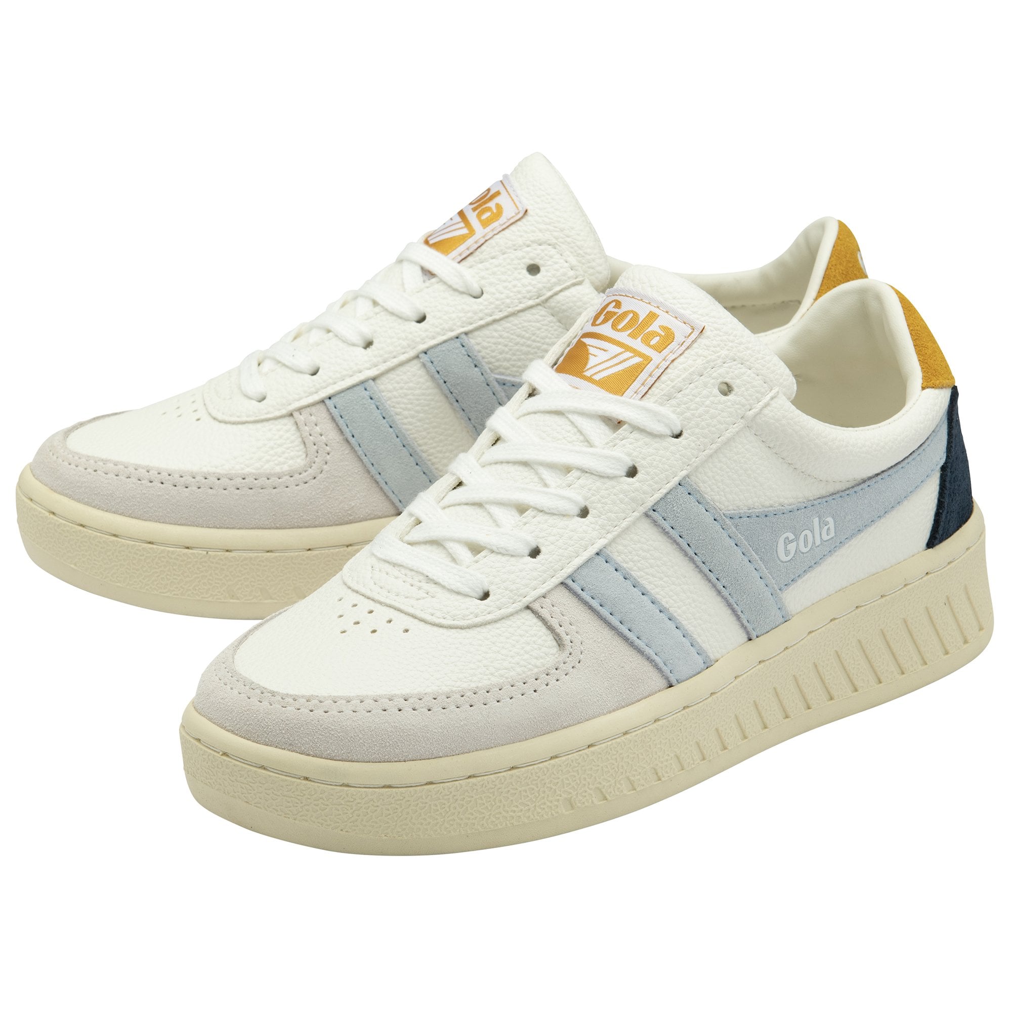 gola-grandslam-trident-damen-sneaker-wei-eisblau-sonnengelb image 3