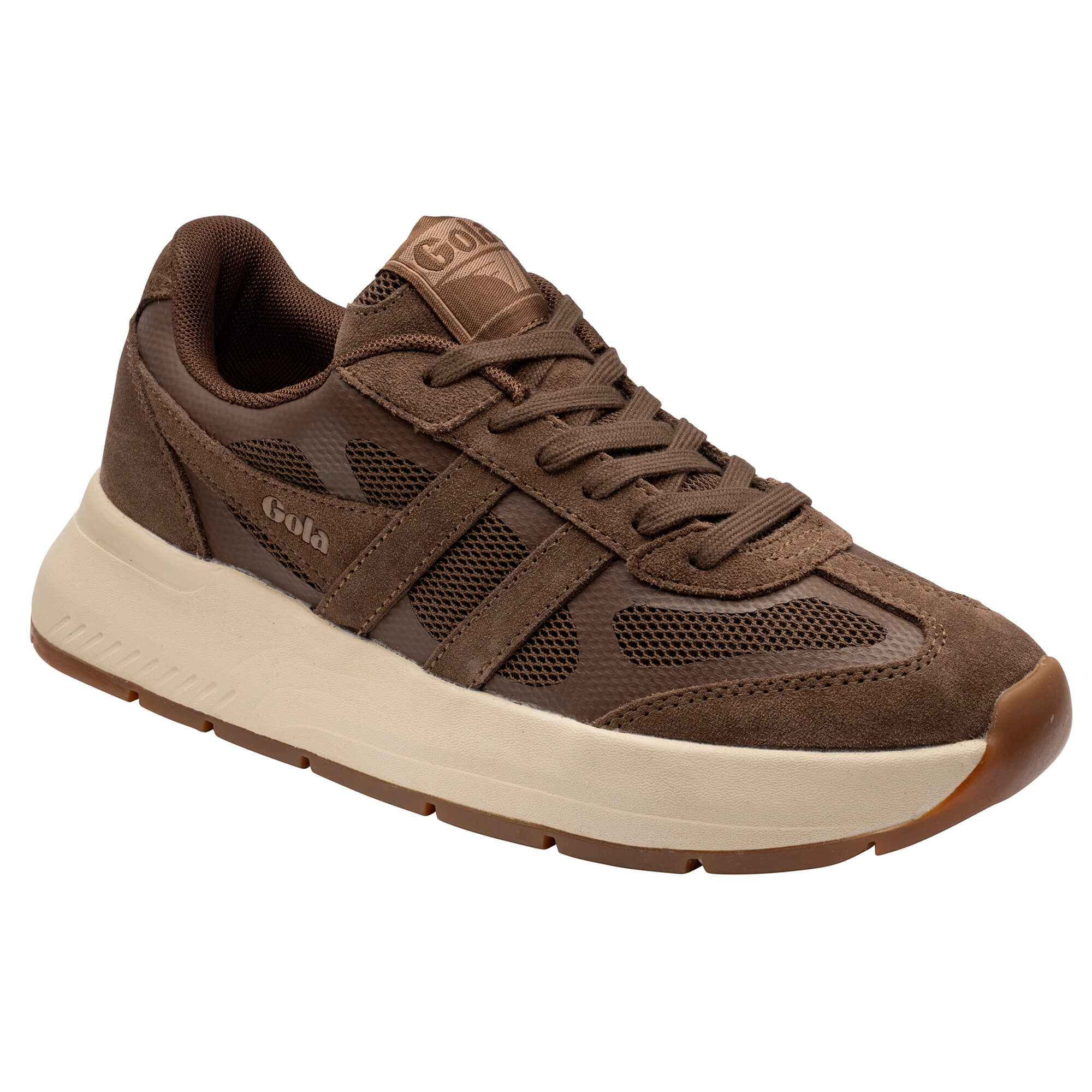 gola-seattle-damen-sneaker-otterbraun-mesh-wildleder image 2