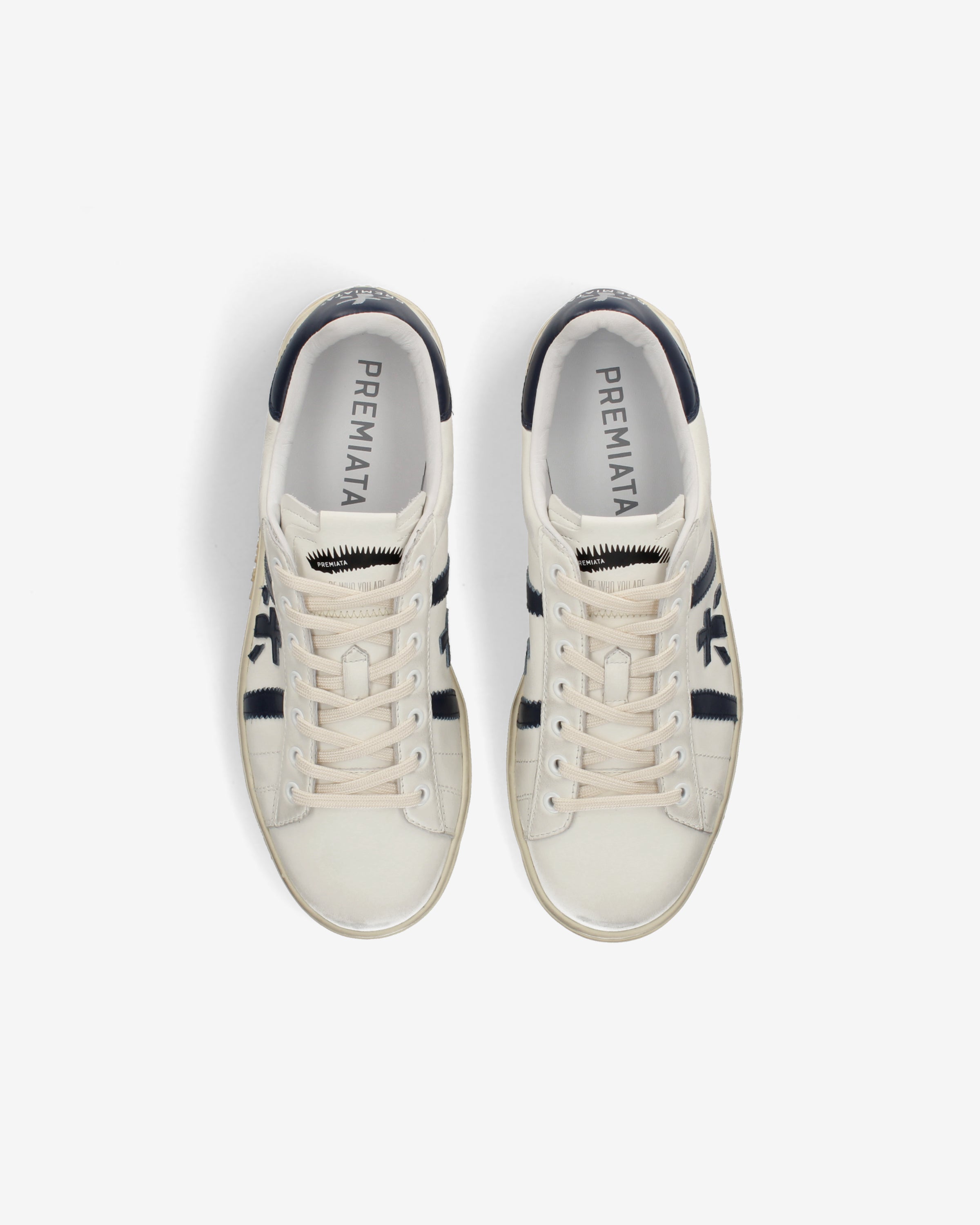 premiata-russell-8028-sneaker-wei-navy-used-look-2cm-sohle image 6