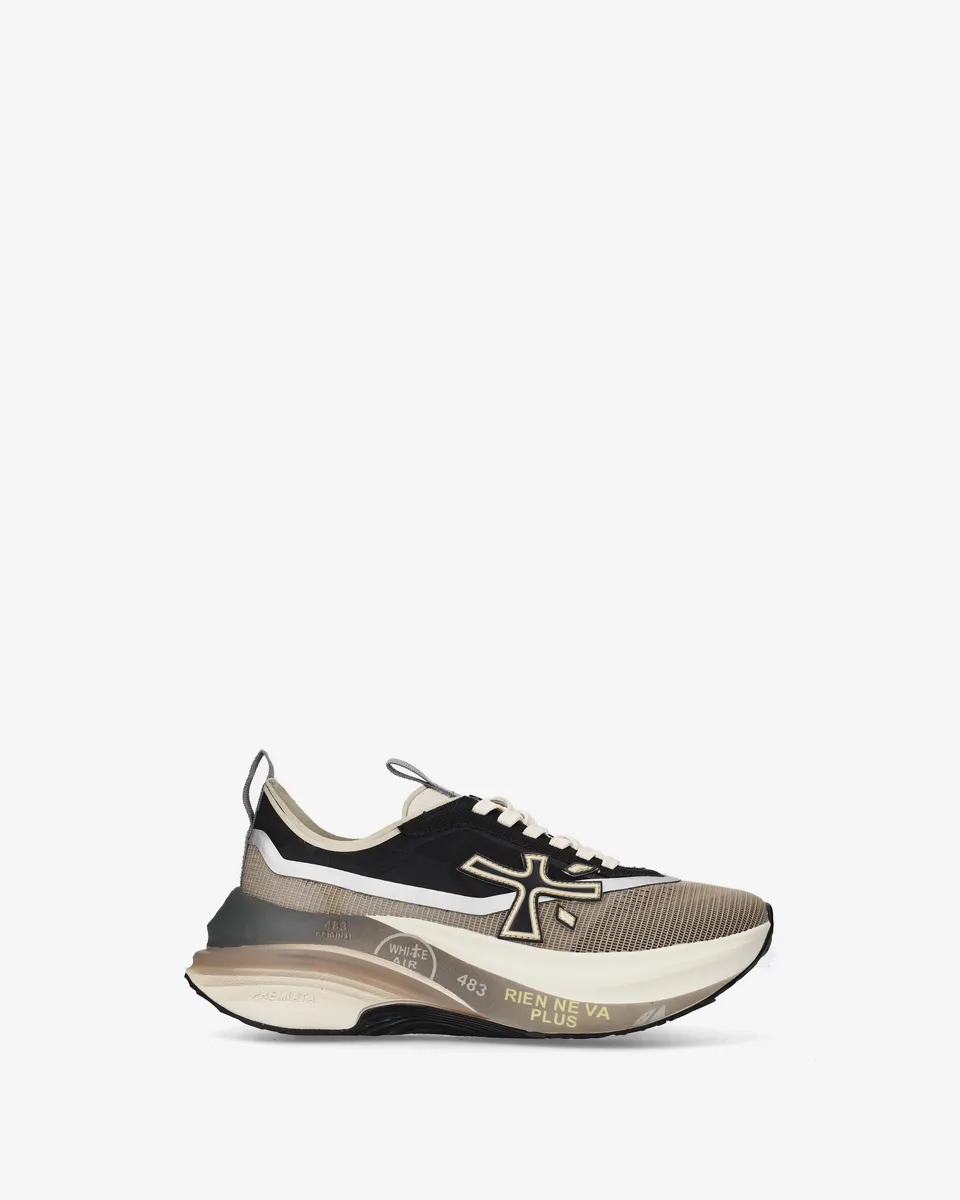 premiata-hill-0-1-8586-sneaker-damen-beige-schwarz image 1