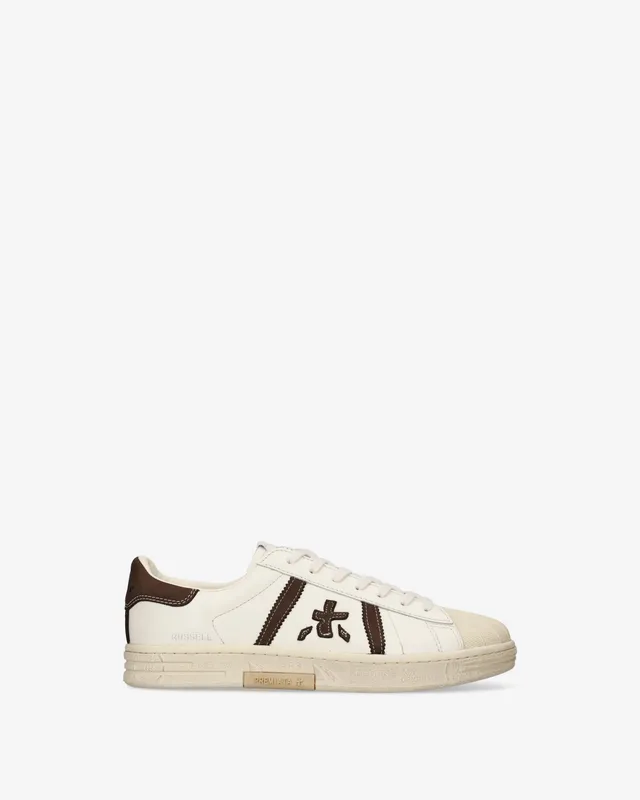 premiata-russell-8556-leder-sneaker-herren-panna-braun image 1