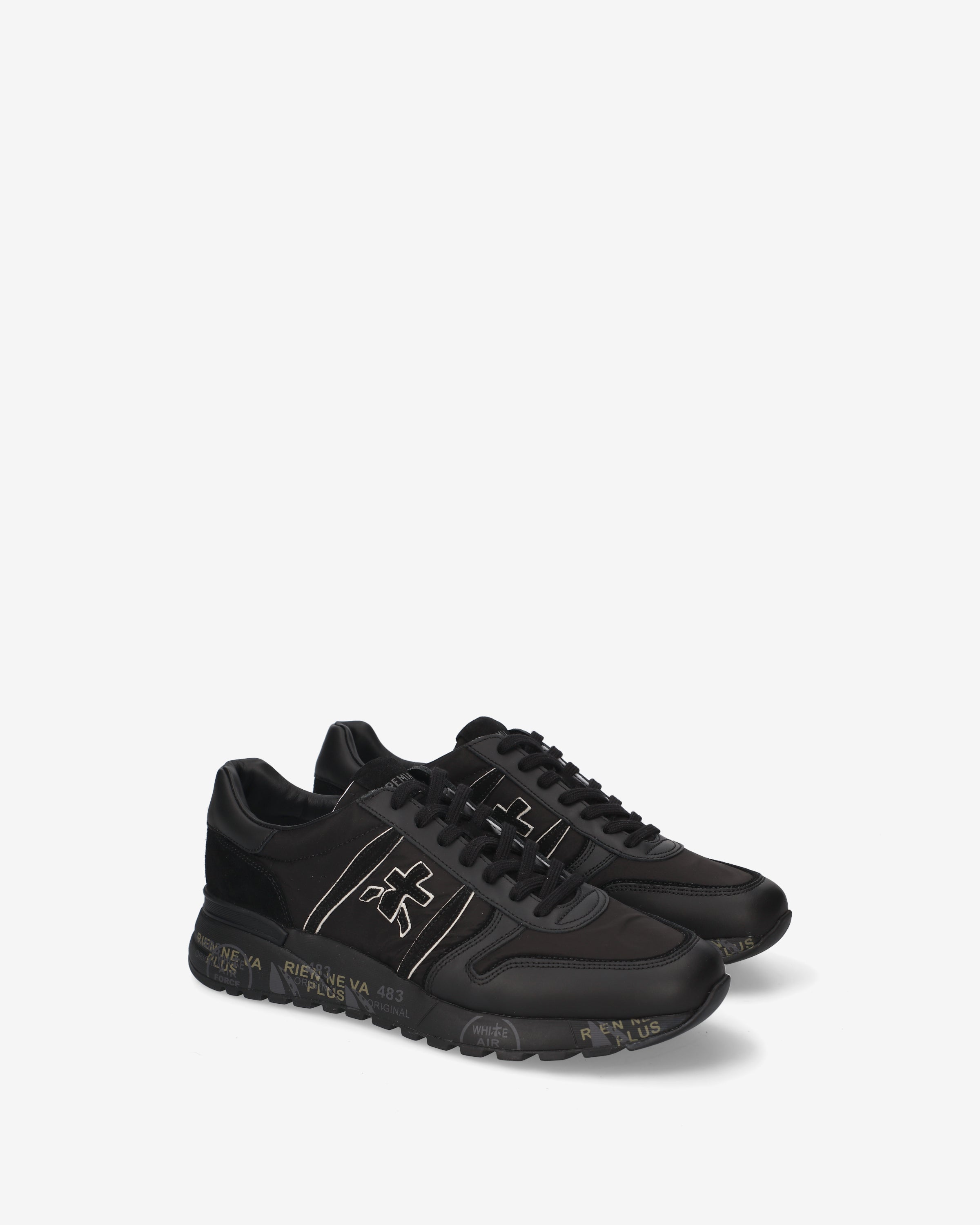 premiata-lander-8655-sneaker-schwarz-aus-leder-und-technical-stoff image 2