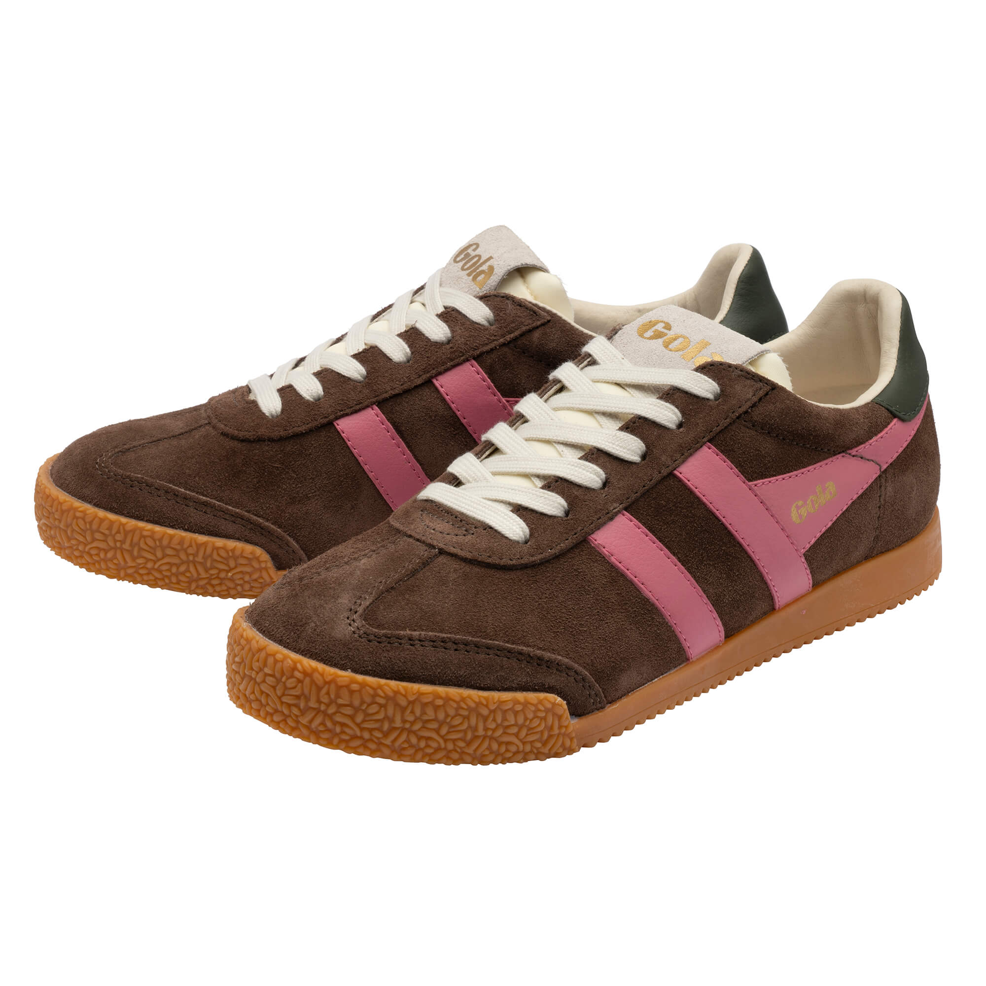 gola-elan-sneaker-f-r-damen-heritage-trainingsschuh-dunkelbraun-pink-khaki image 3