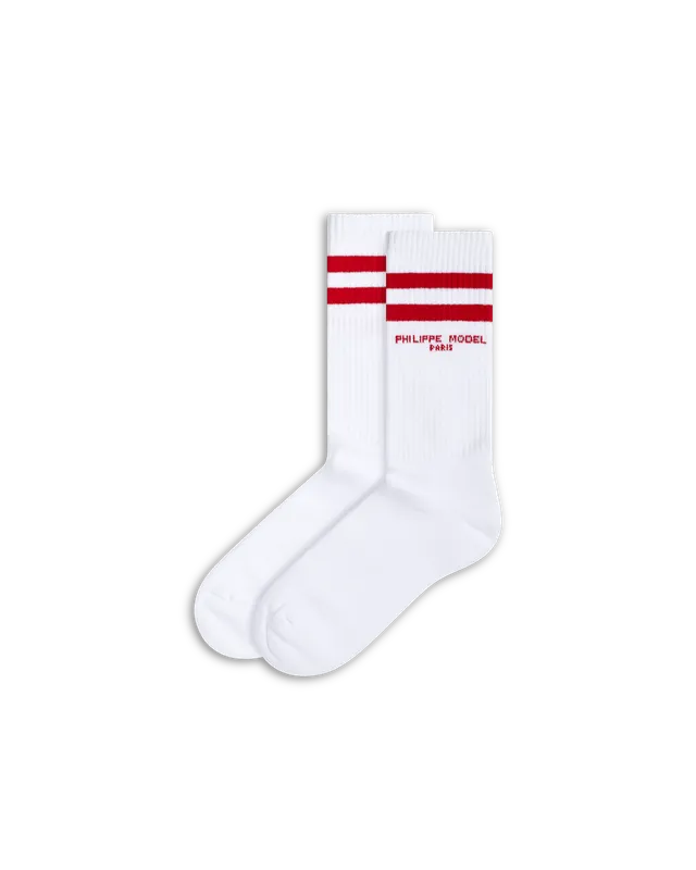 philippe-model-baumwoll-socken-unisex-wei-rot image 1