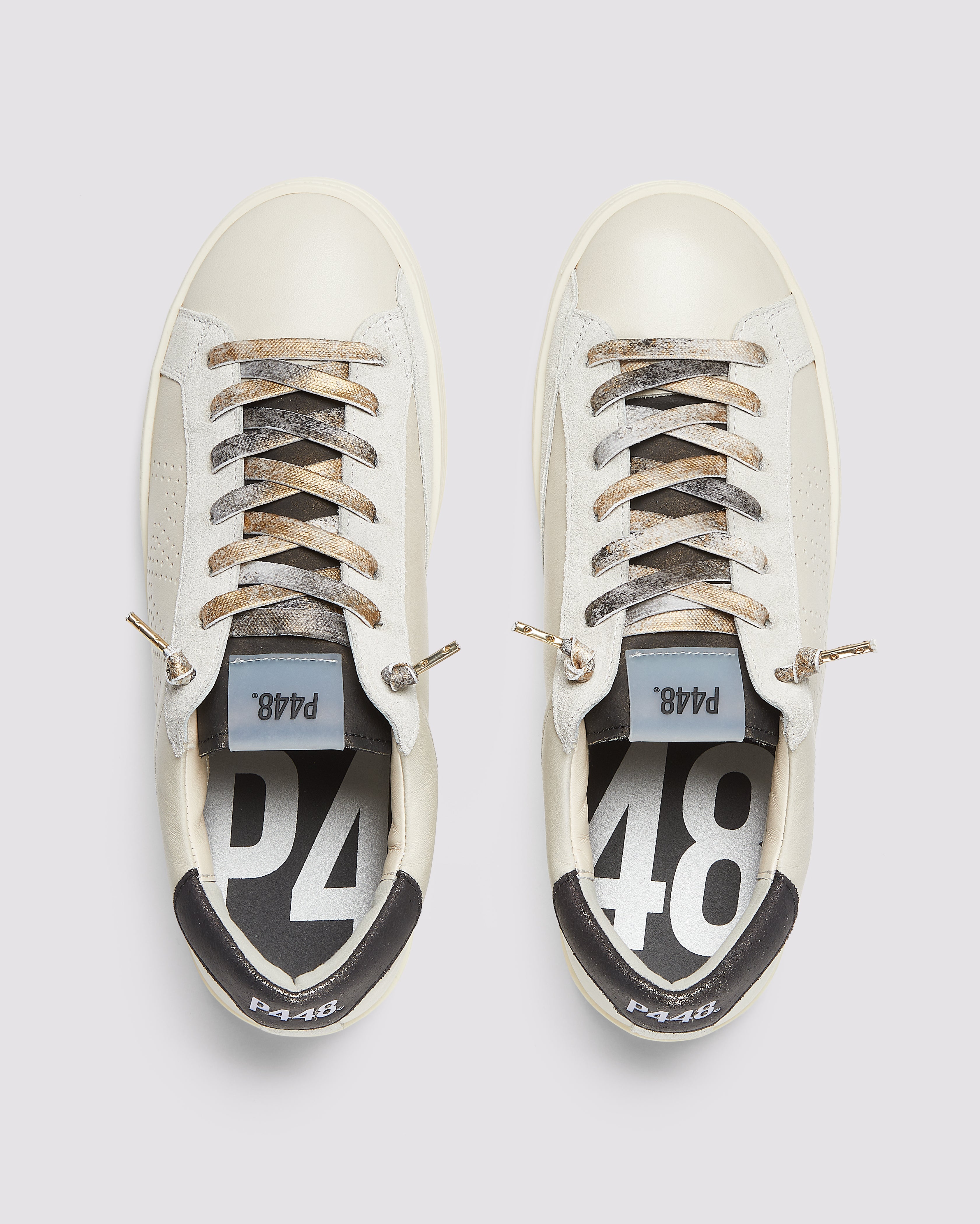p448-john-cream-panna-damen-low-top-sneaker-creme-metallic image 2