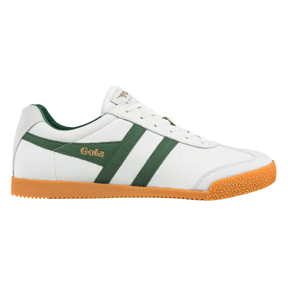 gola-harrier-herren-sneaker-wei-gr-n-leder-klassiker image 1