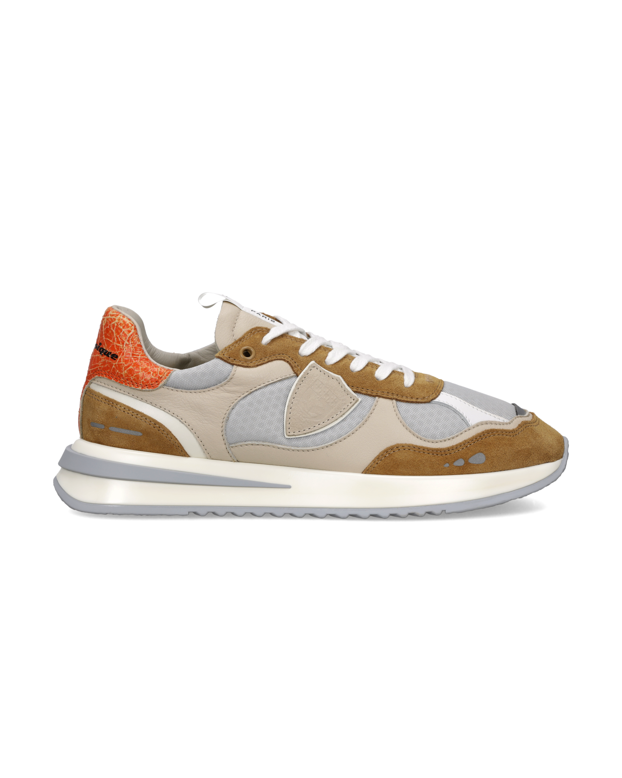 philippe-model-olympique-herren-sneaker-beige-tabak-orange image 1