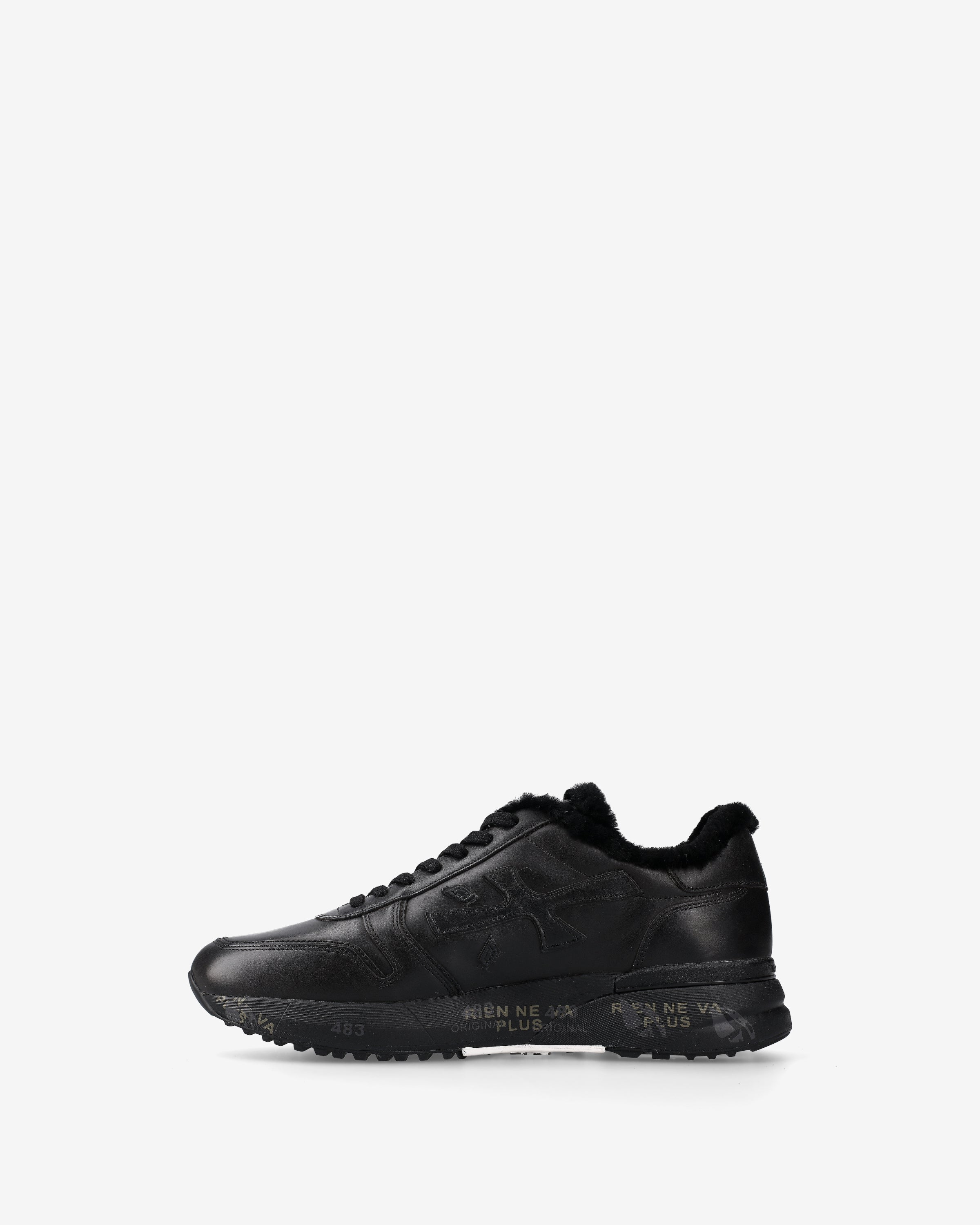 premiata-mick-1453nm-herren-sneaker-schwarz-leder-mit-lammfell image 3