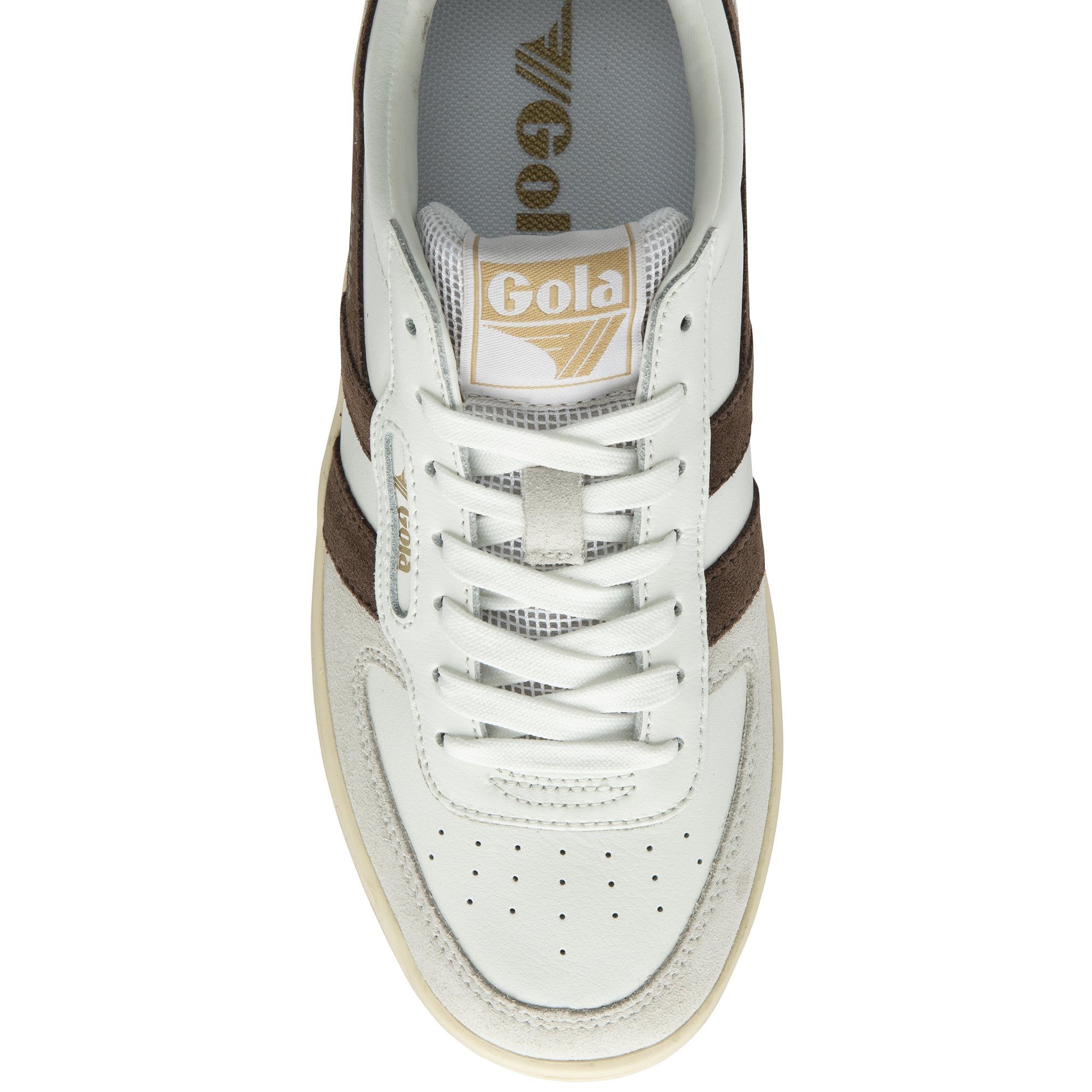 gola-hawk-damen-sneaker-leder-court-wei-dunkelbraun-gold image 5