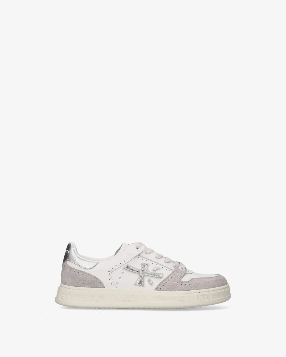 premiata-quinnd-8642-sneaker-cremeweiss-silber-damen image 1