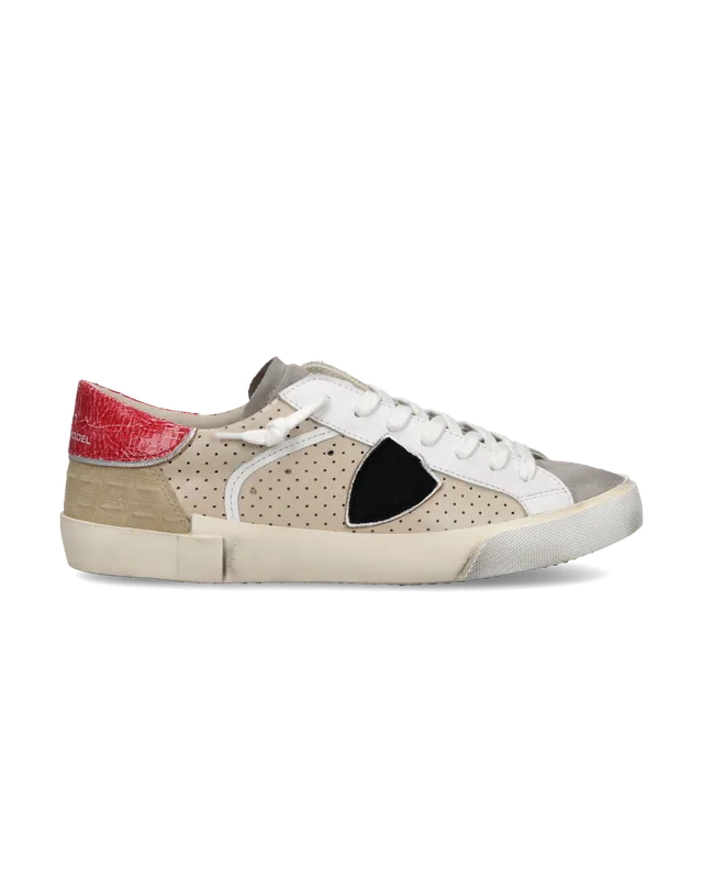 philippe-model-prsx-herren-sneaker-creme-rot image 1