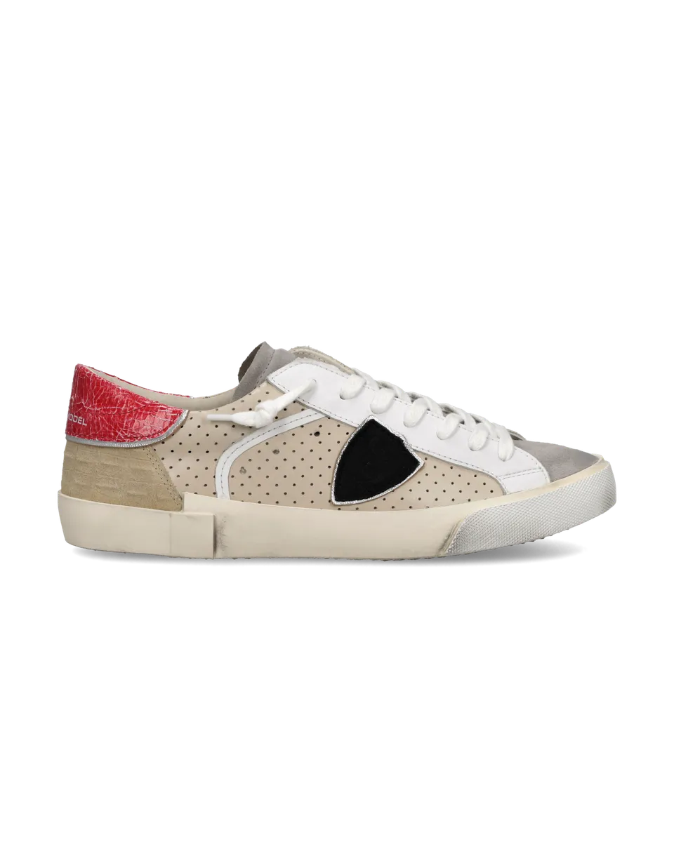 philippe-model-prsx-herren-sneaker-creme-rot image 1
