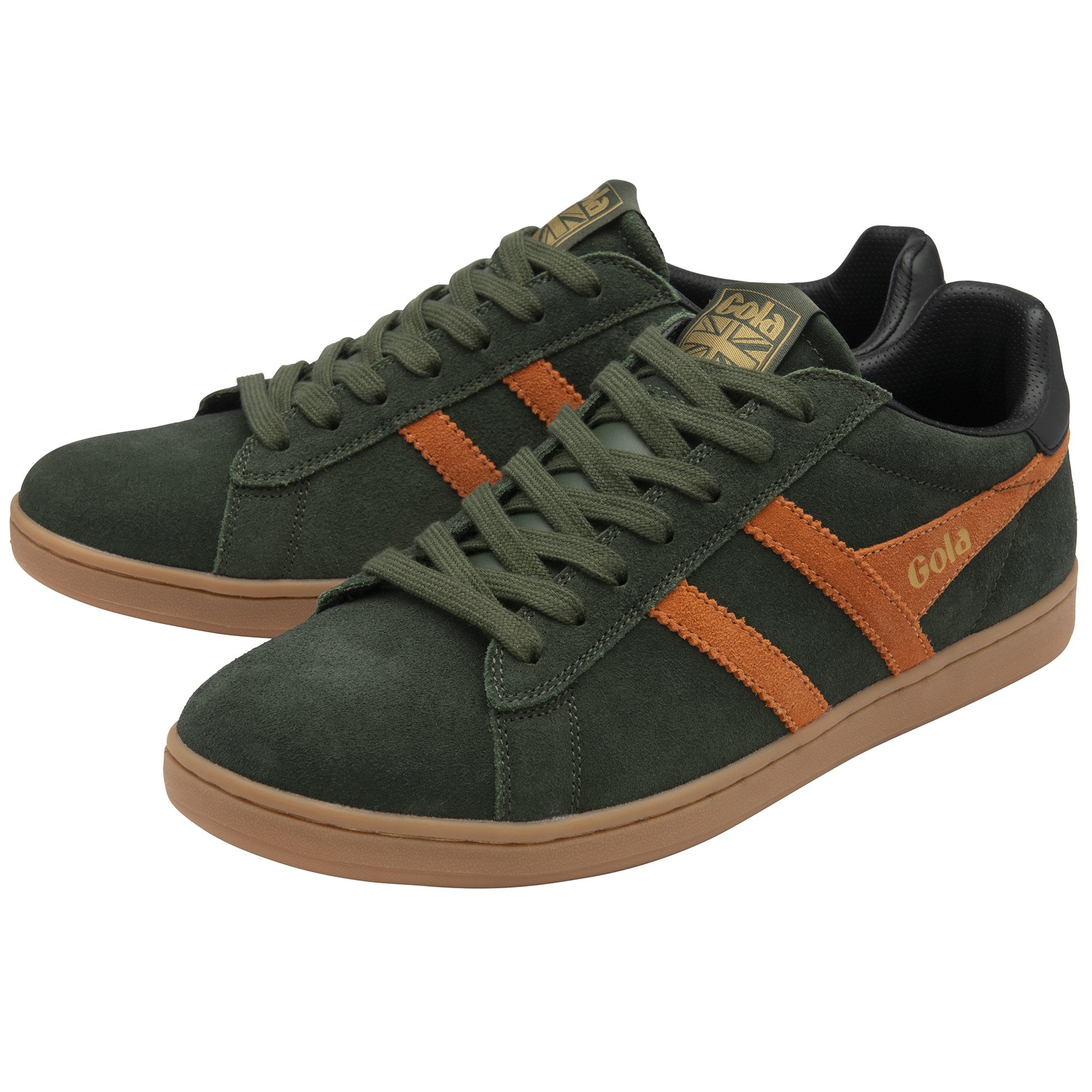 gola-equipe-ii-suede-herren-sneaker-dunkelkhaki-orange image 3
