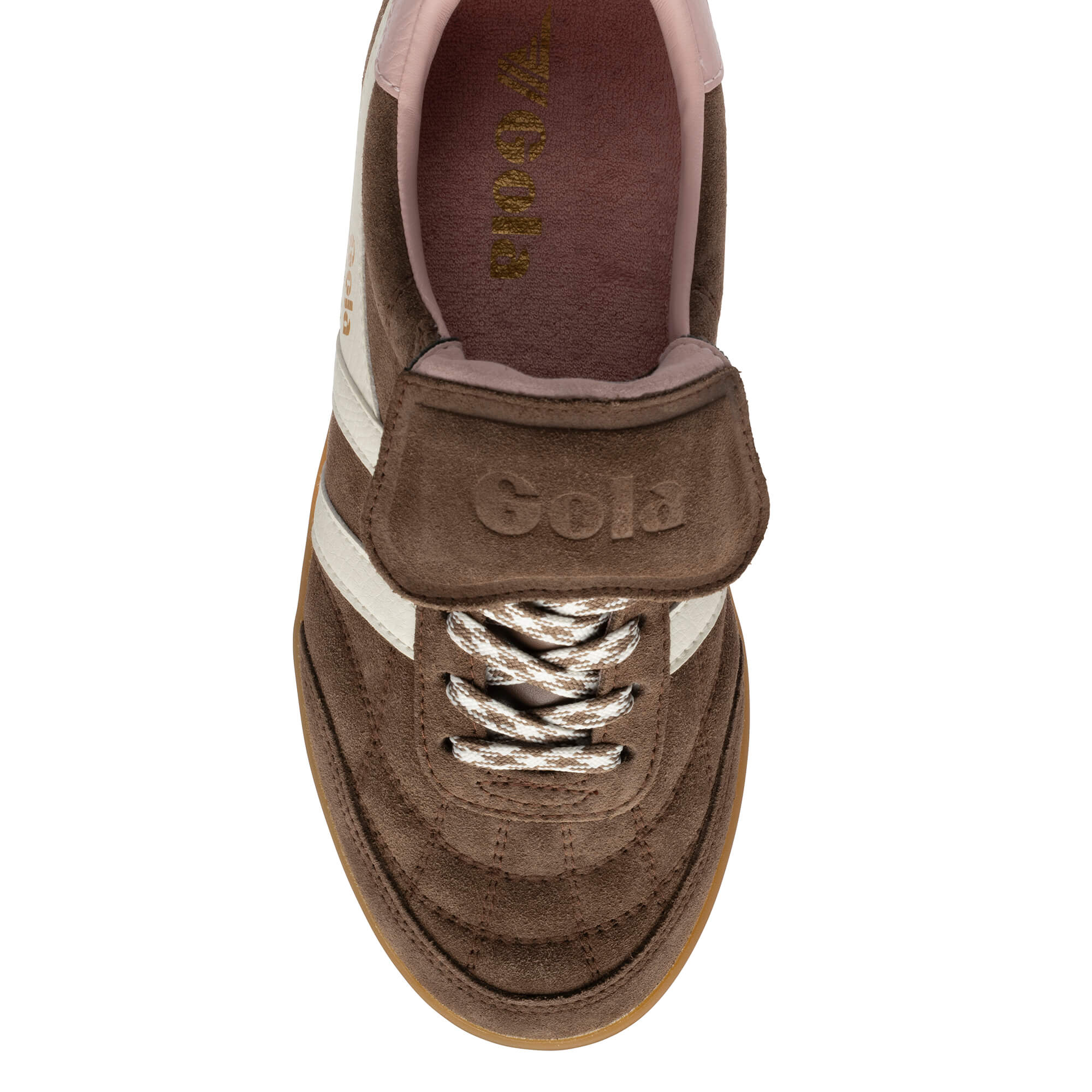 gola-stadia-86-damen-sneaker-otterbraun-wildleder-kreidepink image 5