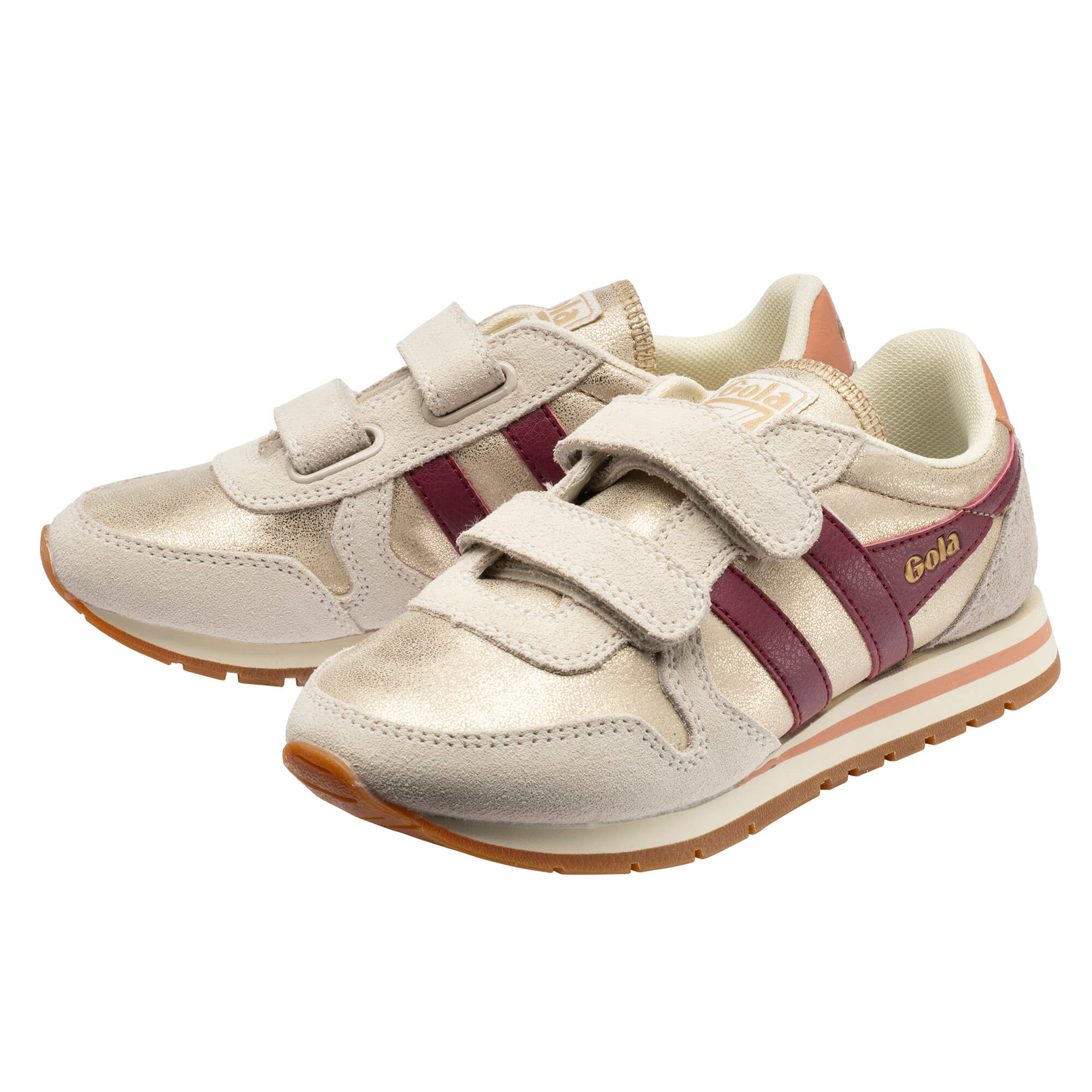 gola-daytona-blaze-strap-sneaker-f-r-kinder-metallic-gold-mit-cerise-terracotta image 3