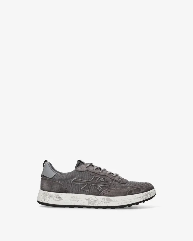 premiata-nous-8668-sneaker-anthrazit-grau-mesh-suede image 1