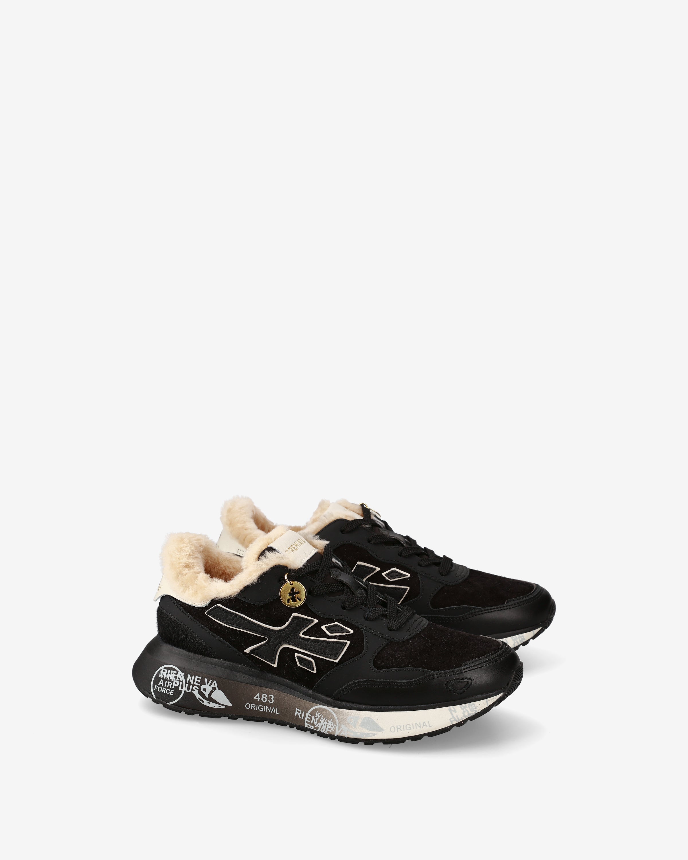 premiata-lauryn-7803m-sneaker-schwarz-panna-shearling image 2