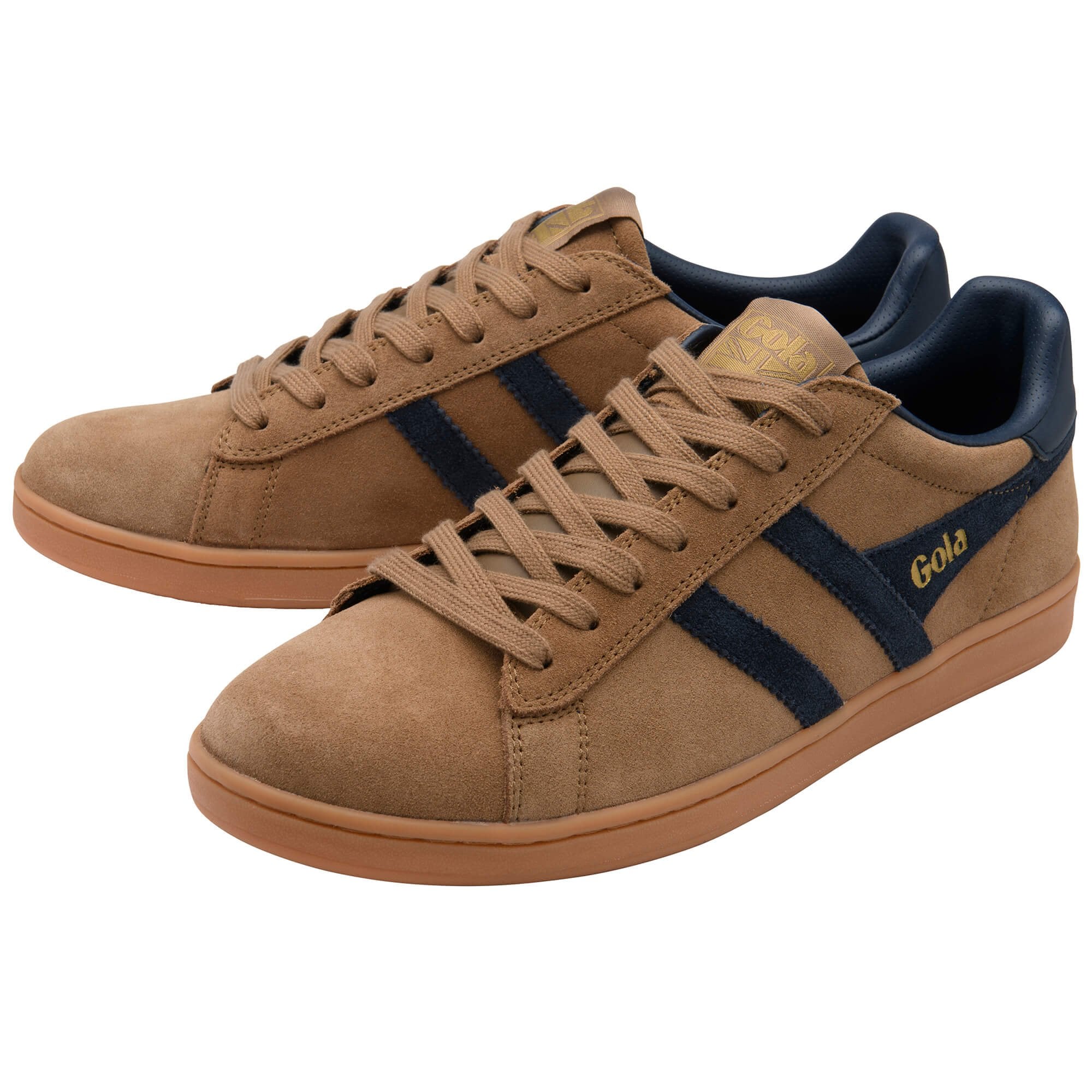 gola-equipe-ii-suede-herren-sneaker-tabak-marineblau image 3