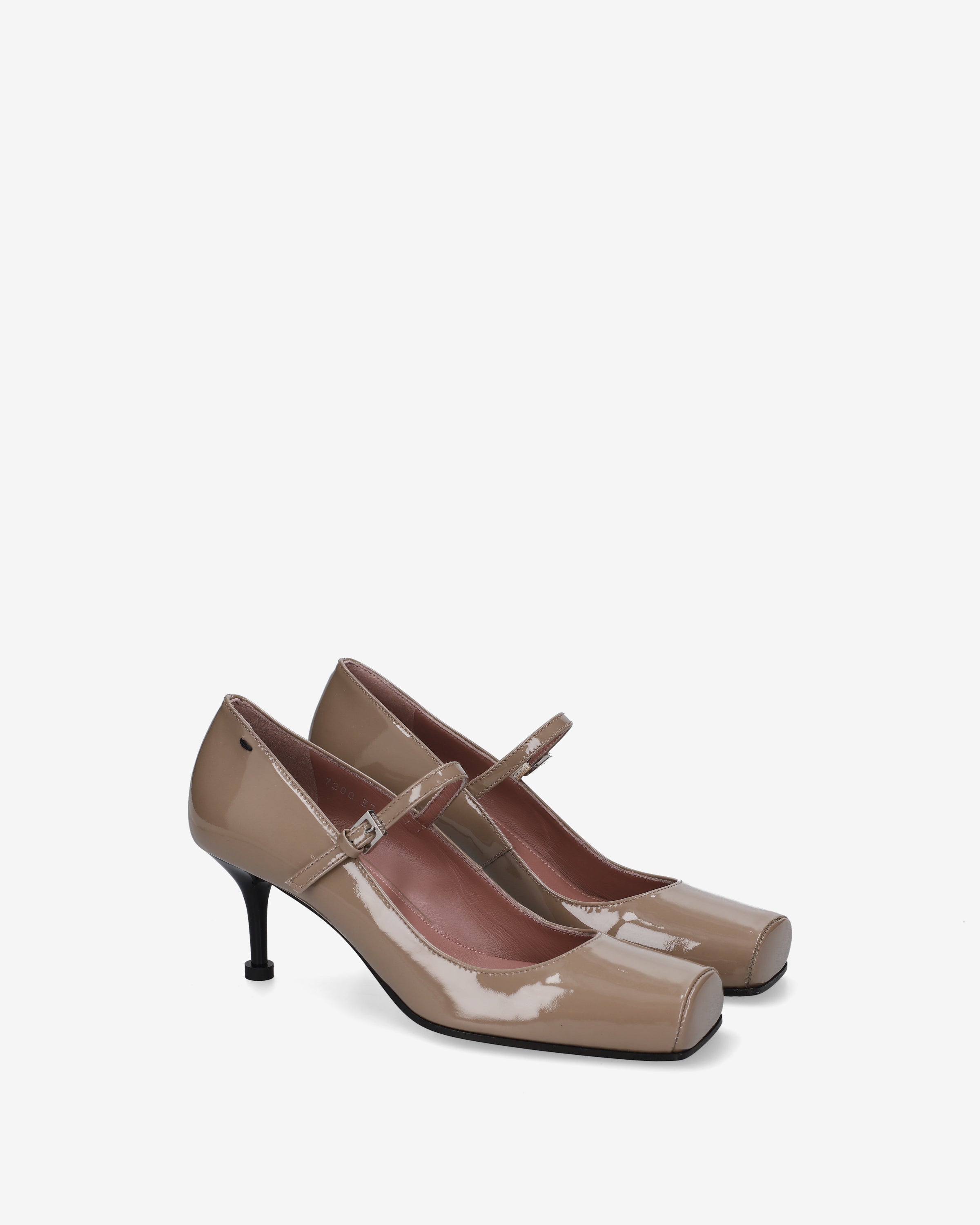 premiata-mary-jane-d-collet-damen-beige-lackleder-6-5-cm-absatz-mit-riemen image 2