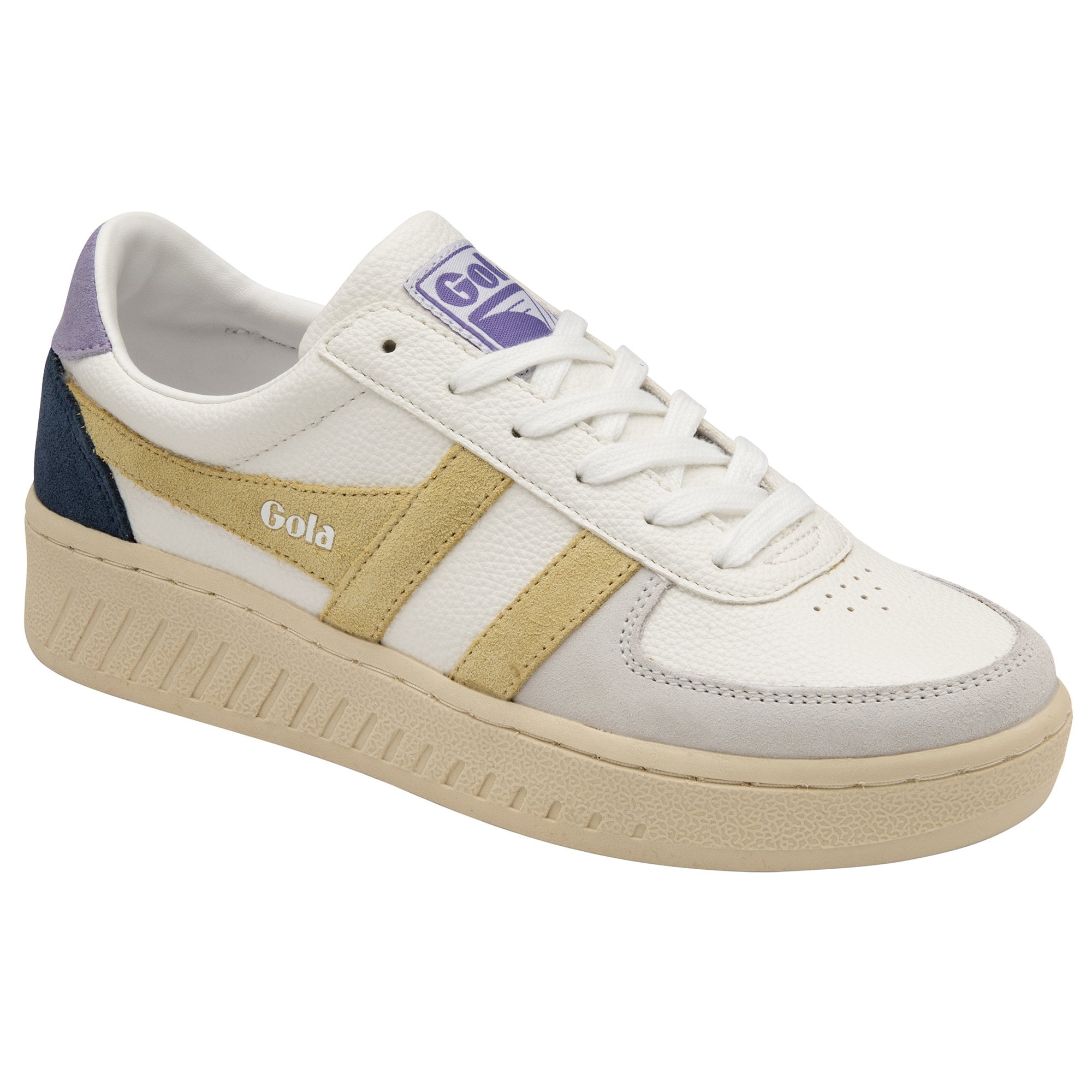 gola-grandslam-trident-damen-sneaker-wei-zitrone-lavendel image 2