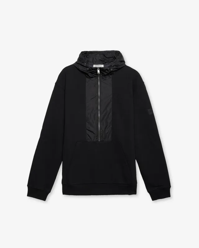 premiata-felpa-technical-hoodie-black-zip-hoodie-tech-einsatz image 1