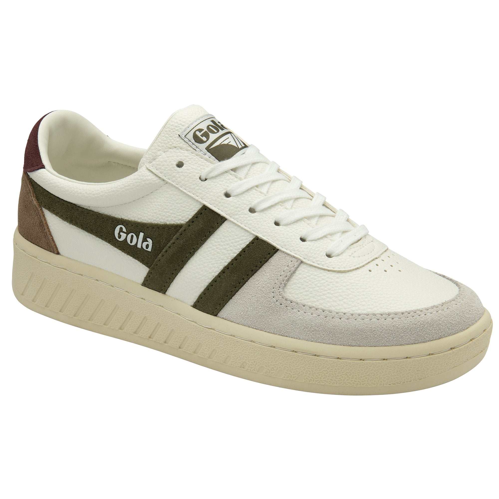 gola-grandslam-trident-herren-sneaker-wei-khaki-burgunder image 2