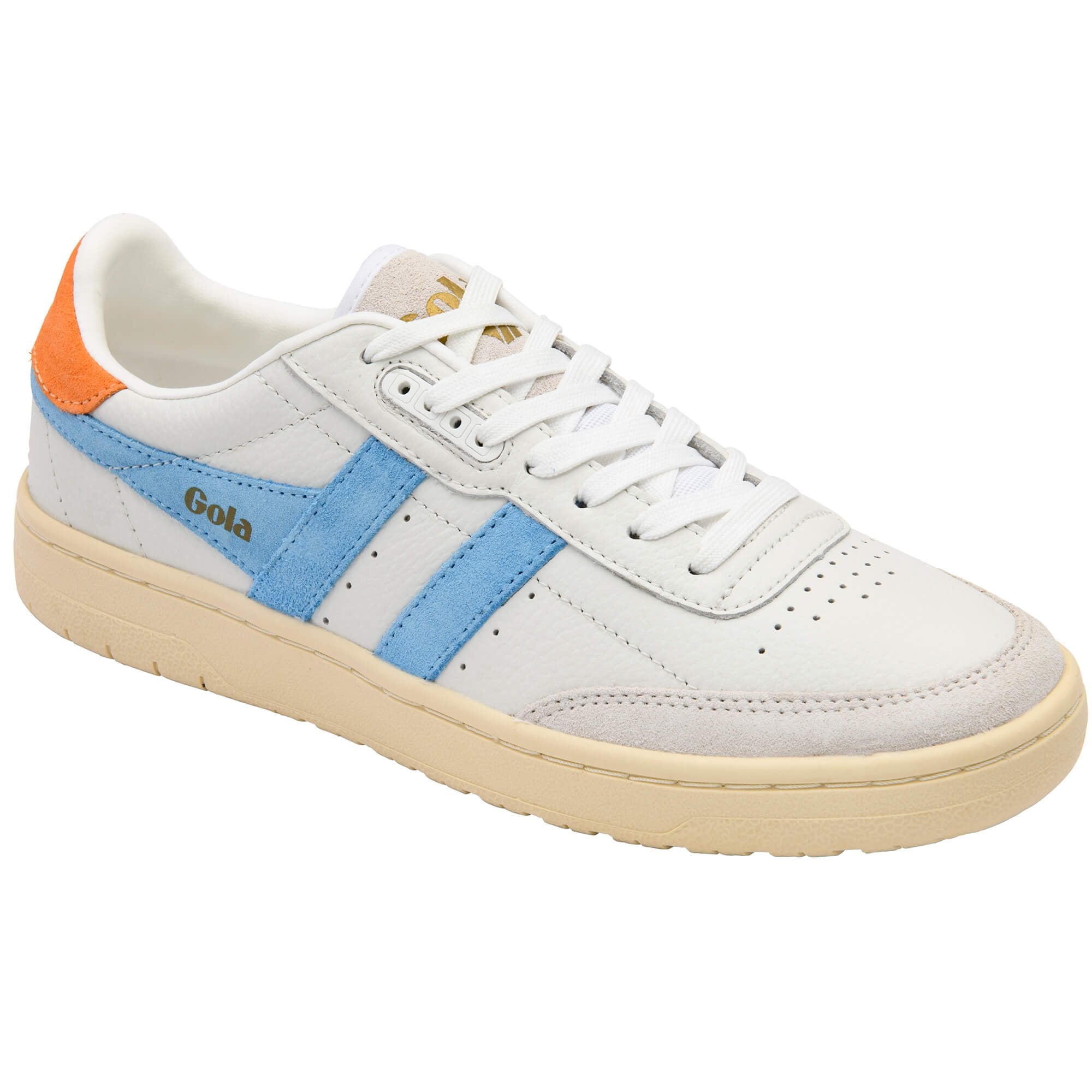 gola-falcon-damen-sneaker-wei-leder-seeblau-aprikose image 2