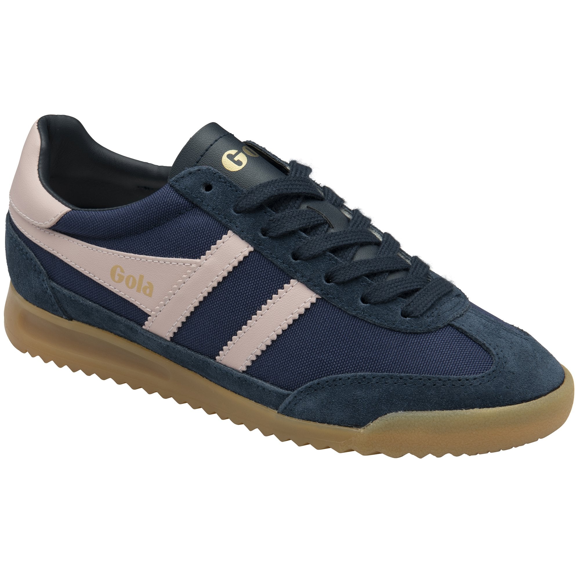 gola-tornado-damen-sneaker-navy-nylon-wildleder-kreiderosa image 2