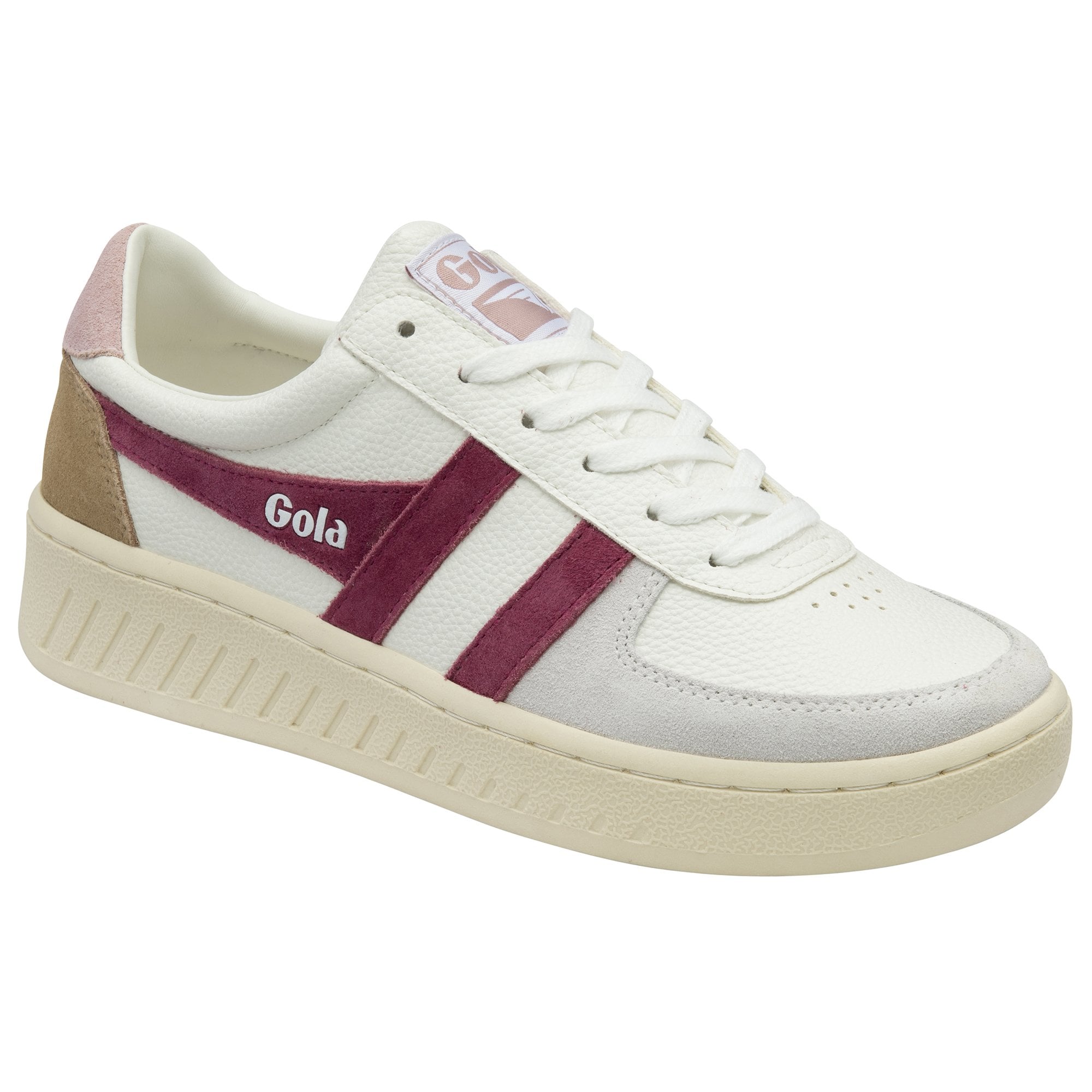 gola-grandslam-trident-sneaker-f-r-damen-in-wei-kirschrot-kreiderosa image 2