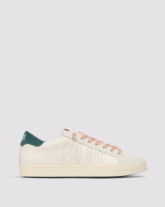 p448-john-cream-low-top-sneaker-green image 1