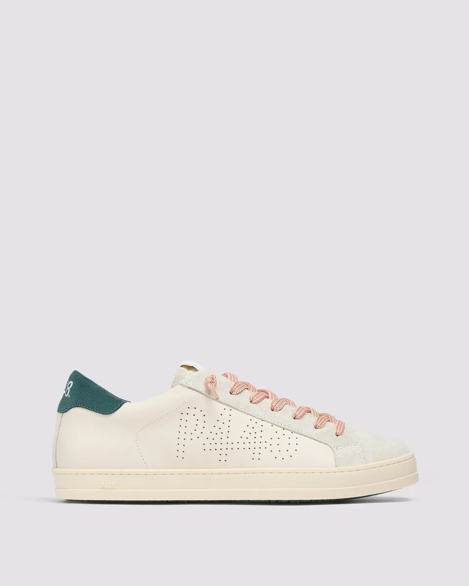 p448-john-cream-low-top-sneaker-green image 1