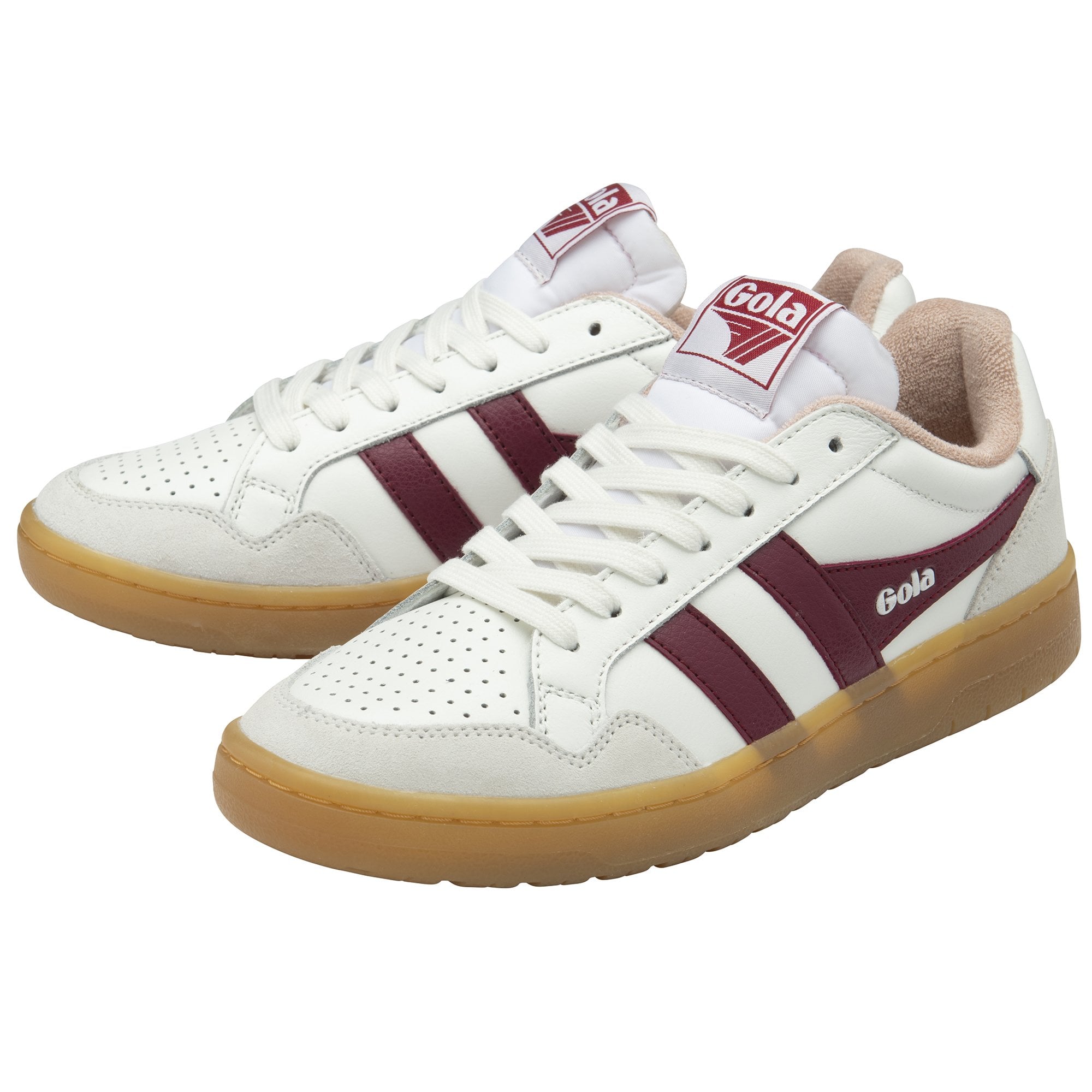gola-eagle-86-sneaker-f-r-damen-wei-leder-kirschrot image 3