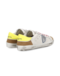 philippe-model-prsx-junior-blanc-cognac-jaune-fluo-sneaker image 2