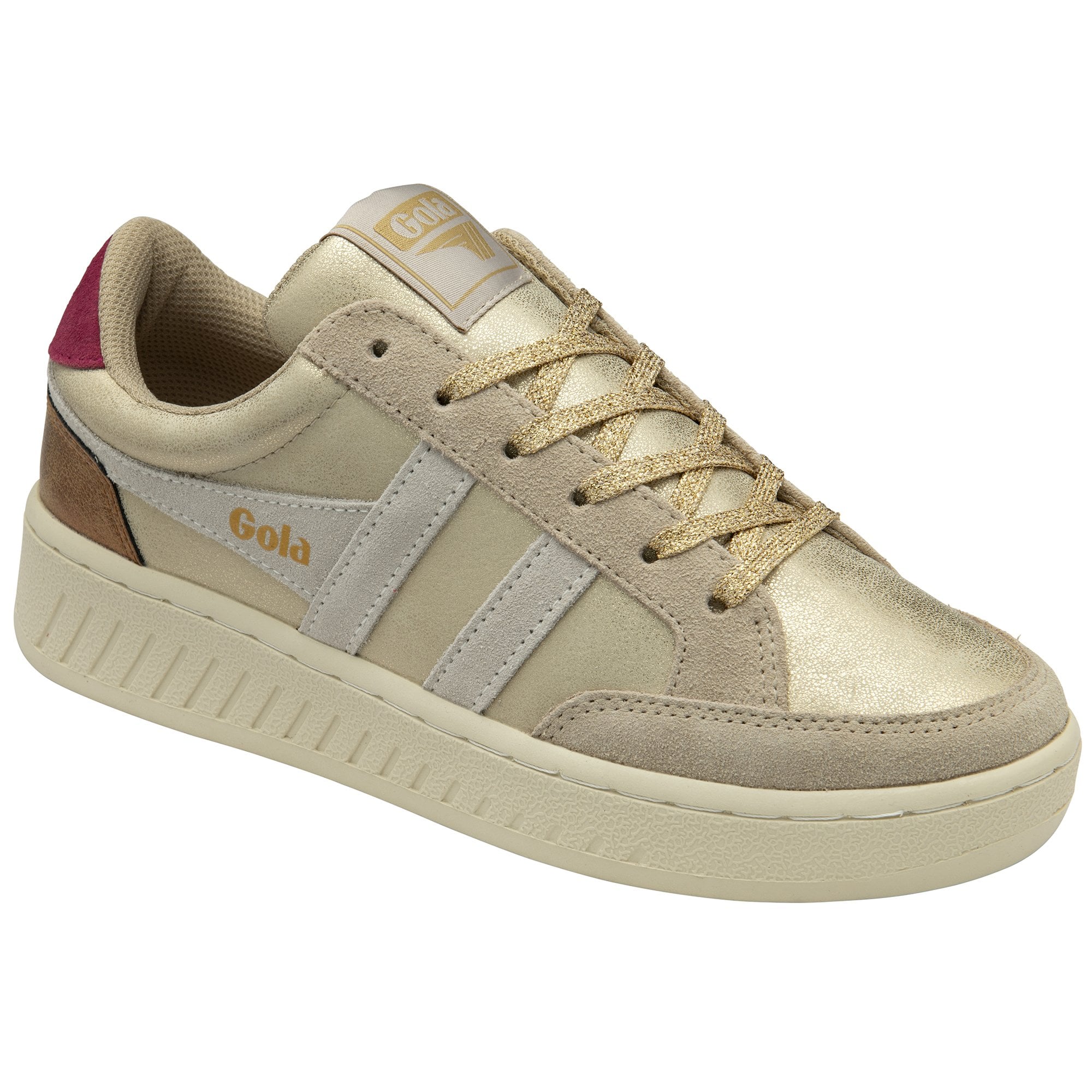 gola-superslam-blaze-ii-damen-sneaker-gold-off-white-kirschrot image 2