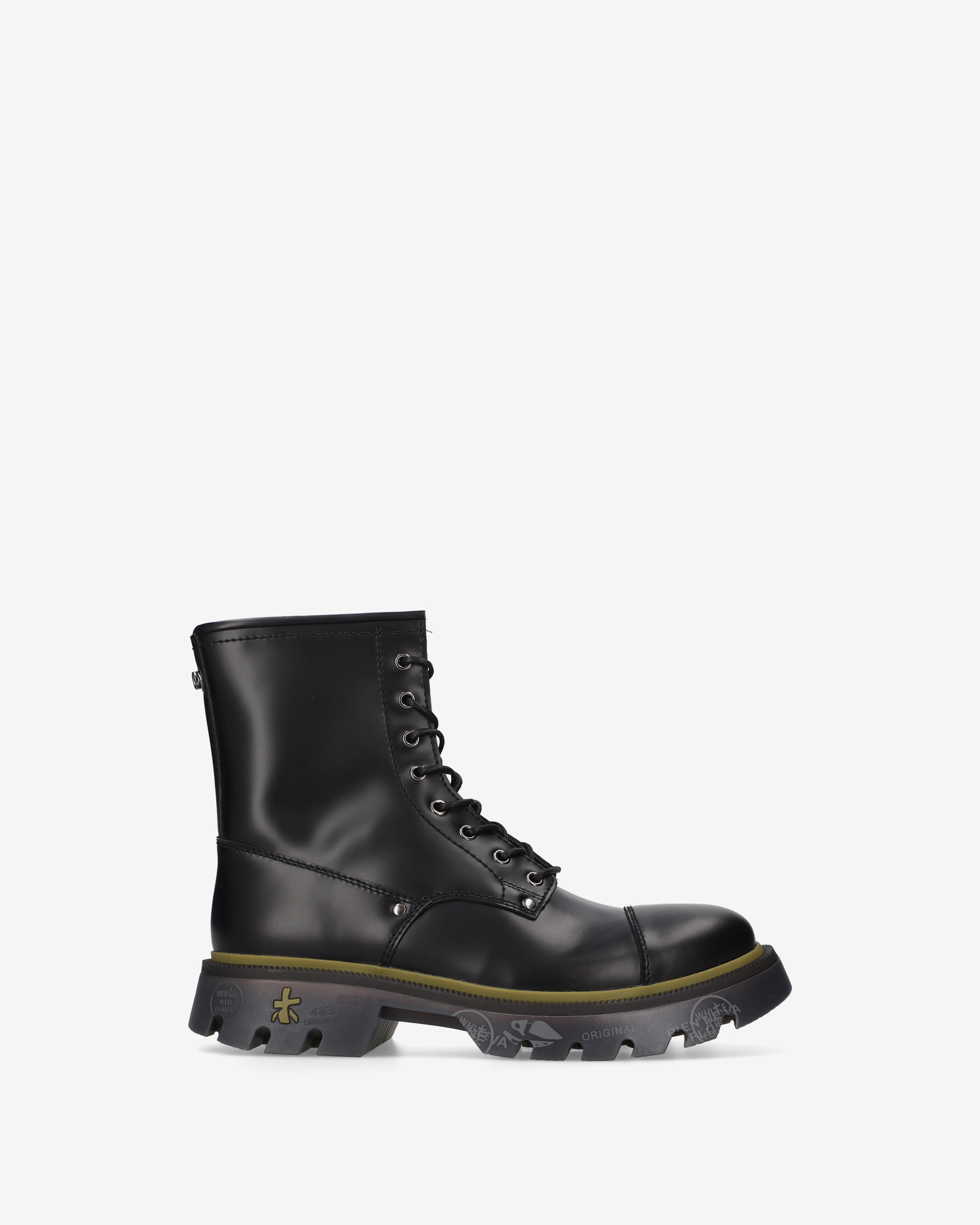 premiata-clapham-519-herren-combat-boot-glattleder-schwarz image 1