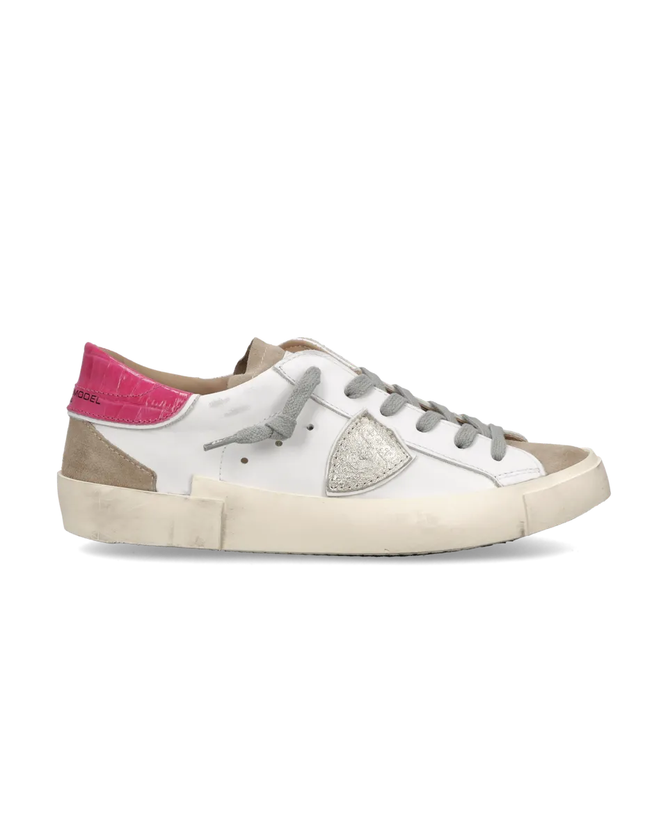 philippe-model-prsx-damen-sneaker-wei-fuchsia-grau-taupe image 1