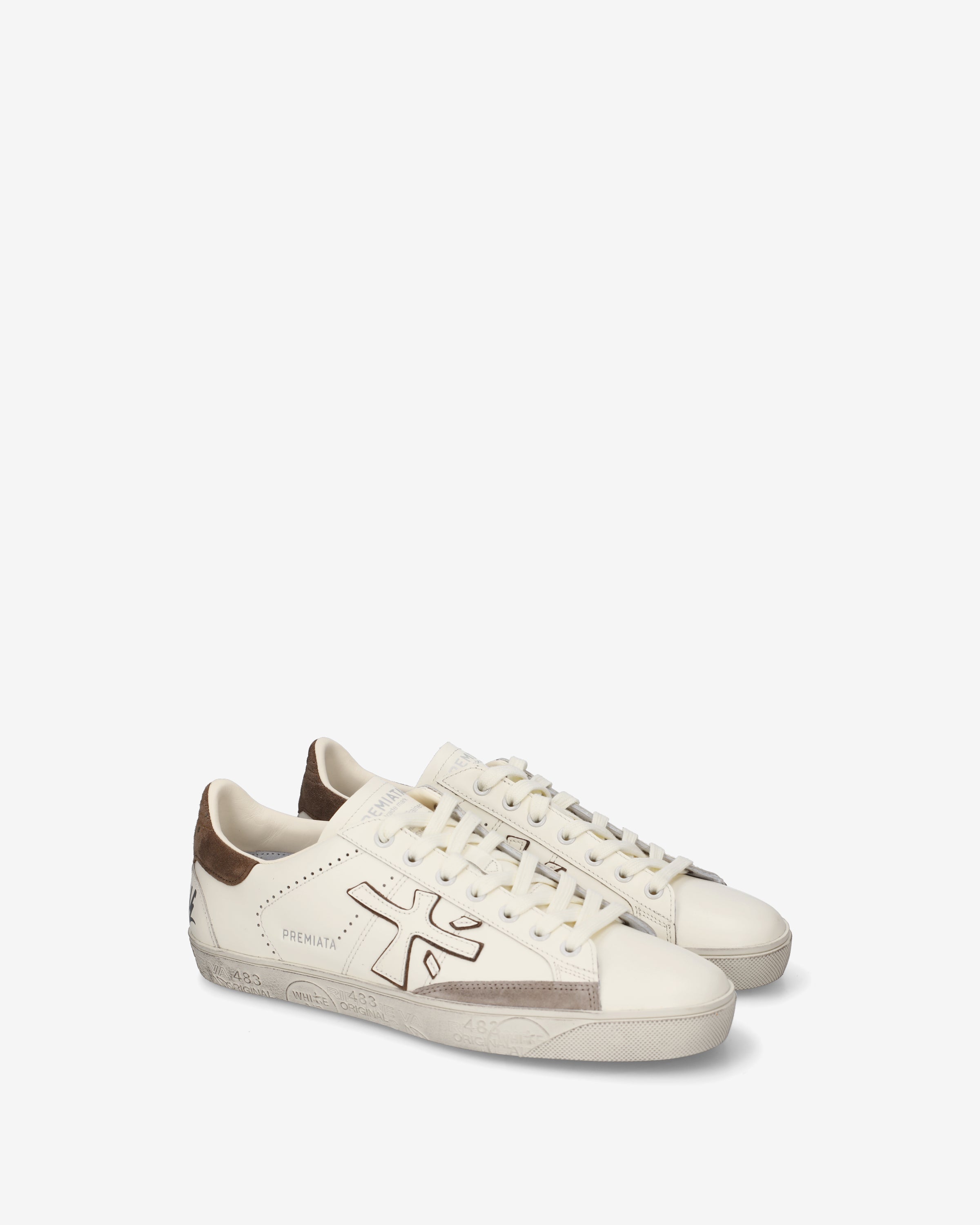premiata-steven-8476-herren-sneaker-panna-wei-leder-suede-tortora image 2