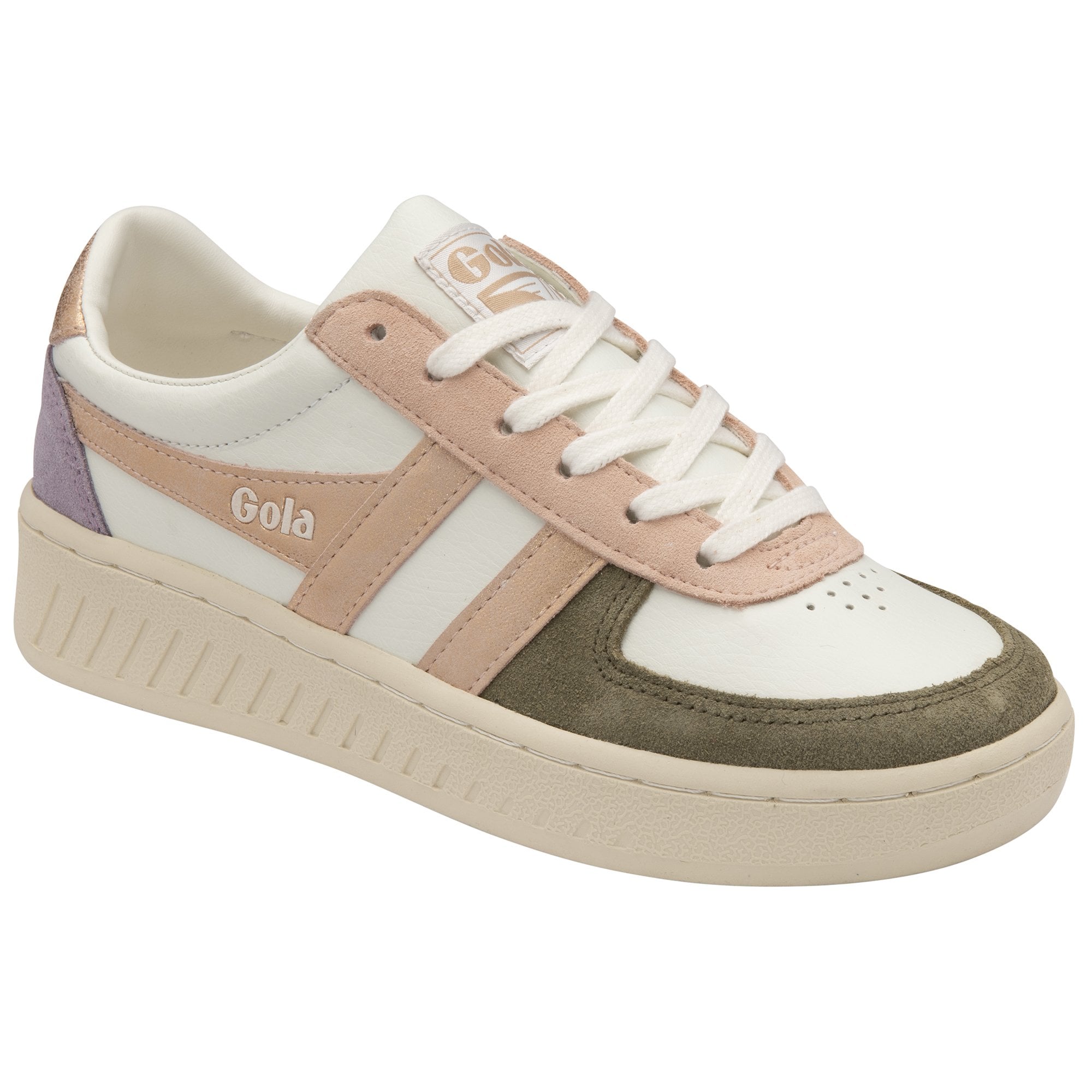 gola-grandslam-quadrant-damen-sneaker-off-white-khaki-ros-gold image 2