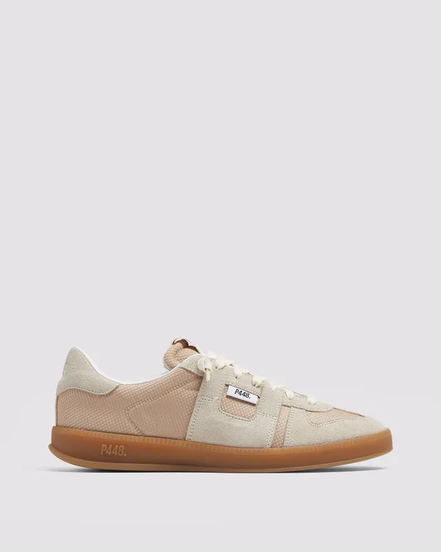 p448-monza-sand-damen-low-top-sneaker-tan-mesh-wildleder image 1