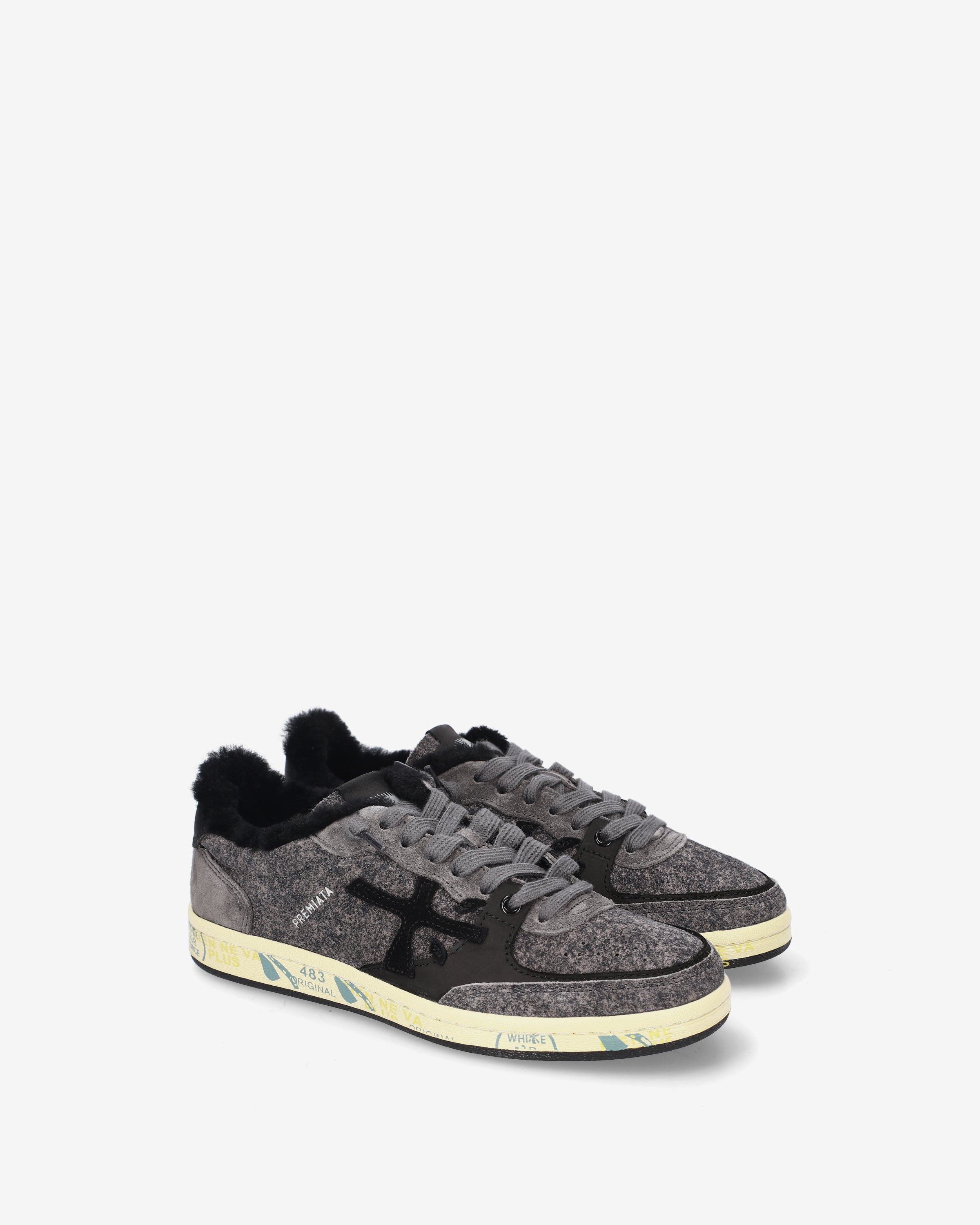 premiata-bskt-clayd-8713m-sneaker-grey-suede-used-look image 2