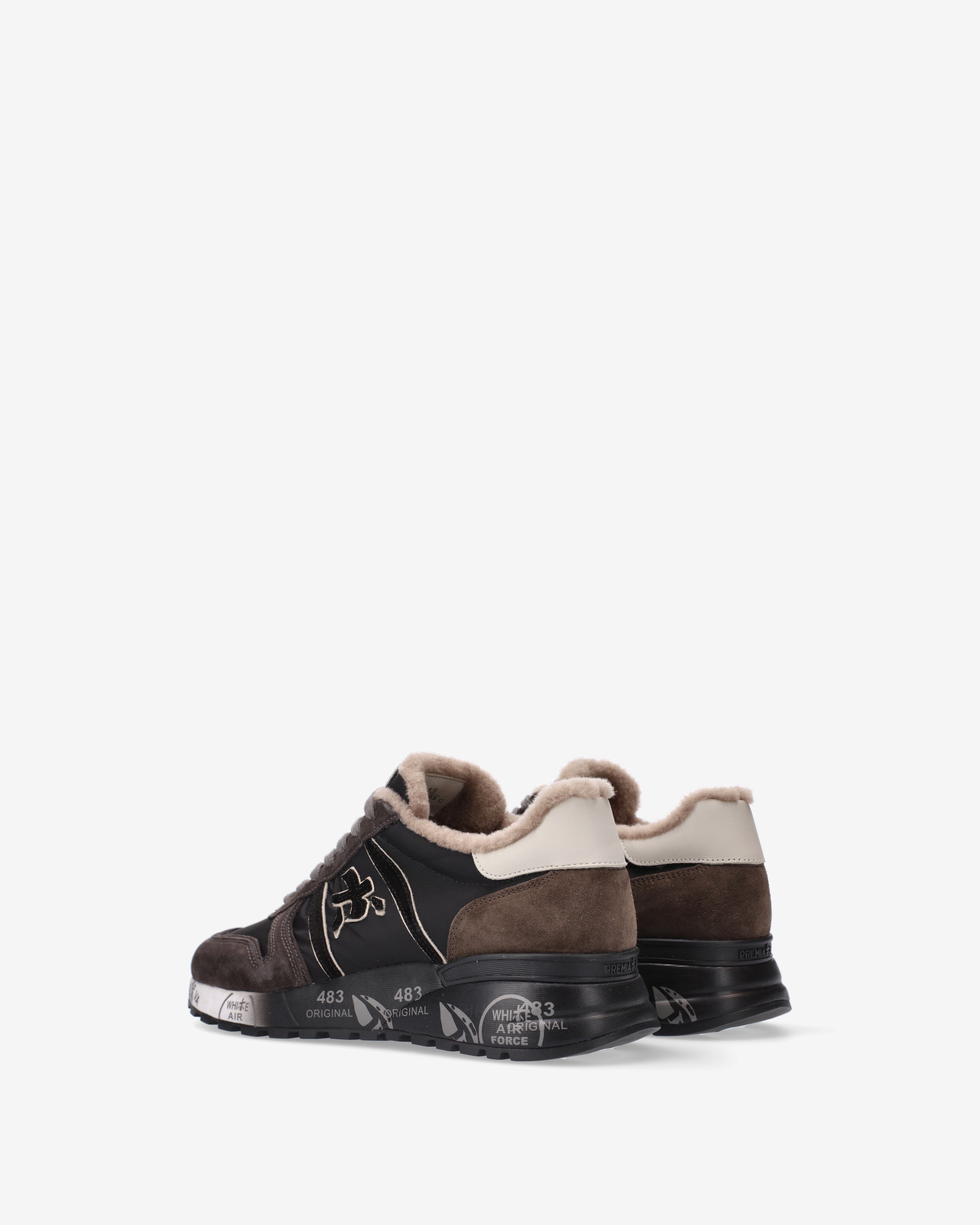 premiata-lander-6103-herren-winter-sneaker-lammfell-braun-schwarz image 5