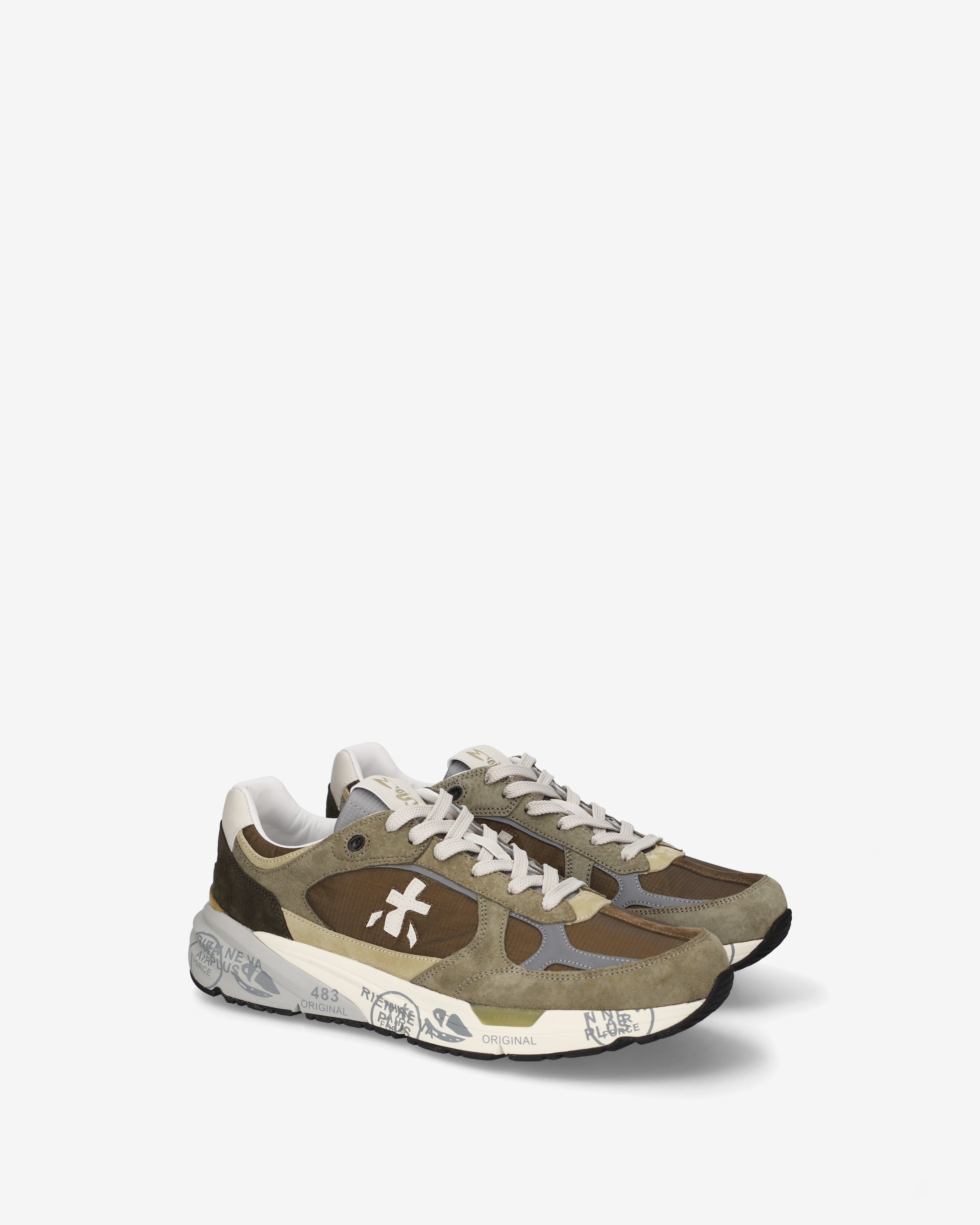 premiata-mase25-8423-sneaker-herren-salbeigr-n-braun-suede image 2