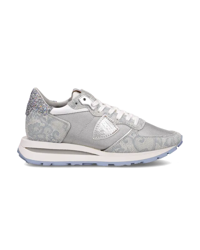 philippe-model-tropez-haute-damen-sneaker-silber-hellblau image 1