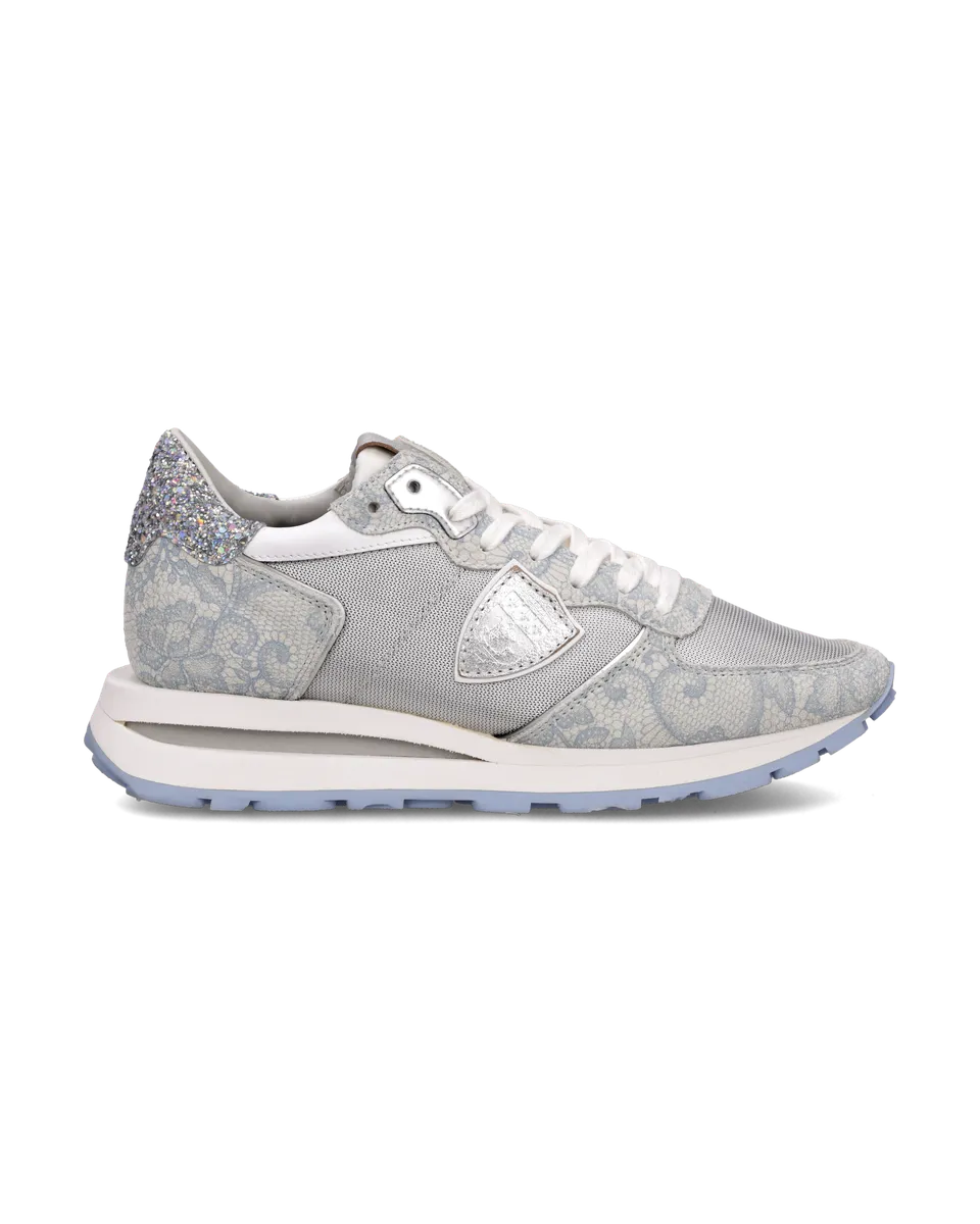 philippe-model-tropez-haute-damen-sneaker-silber-hellblau image 1