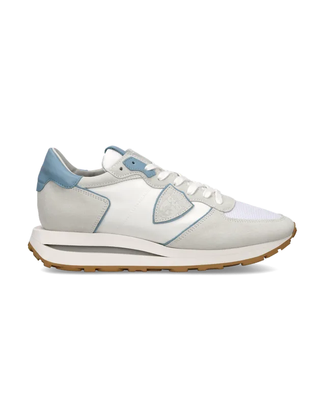 philippe-model-tropez-haute-herren-high-top-sneaker-wei-blau-aviation-grau image 1