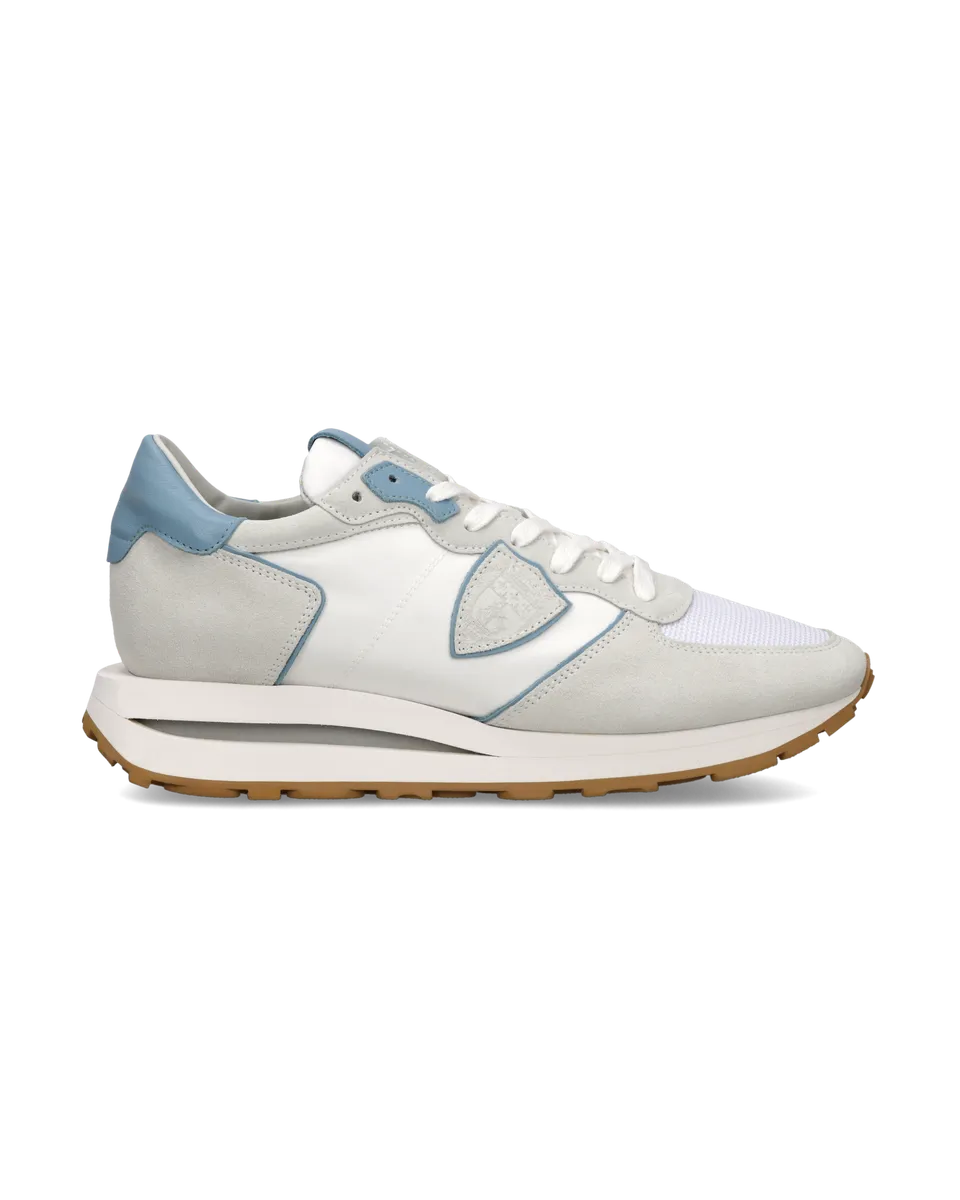 philippe-model-tropez-haute-herren-high-top-sneaker-wei-blau-aviation-grau image 1