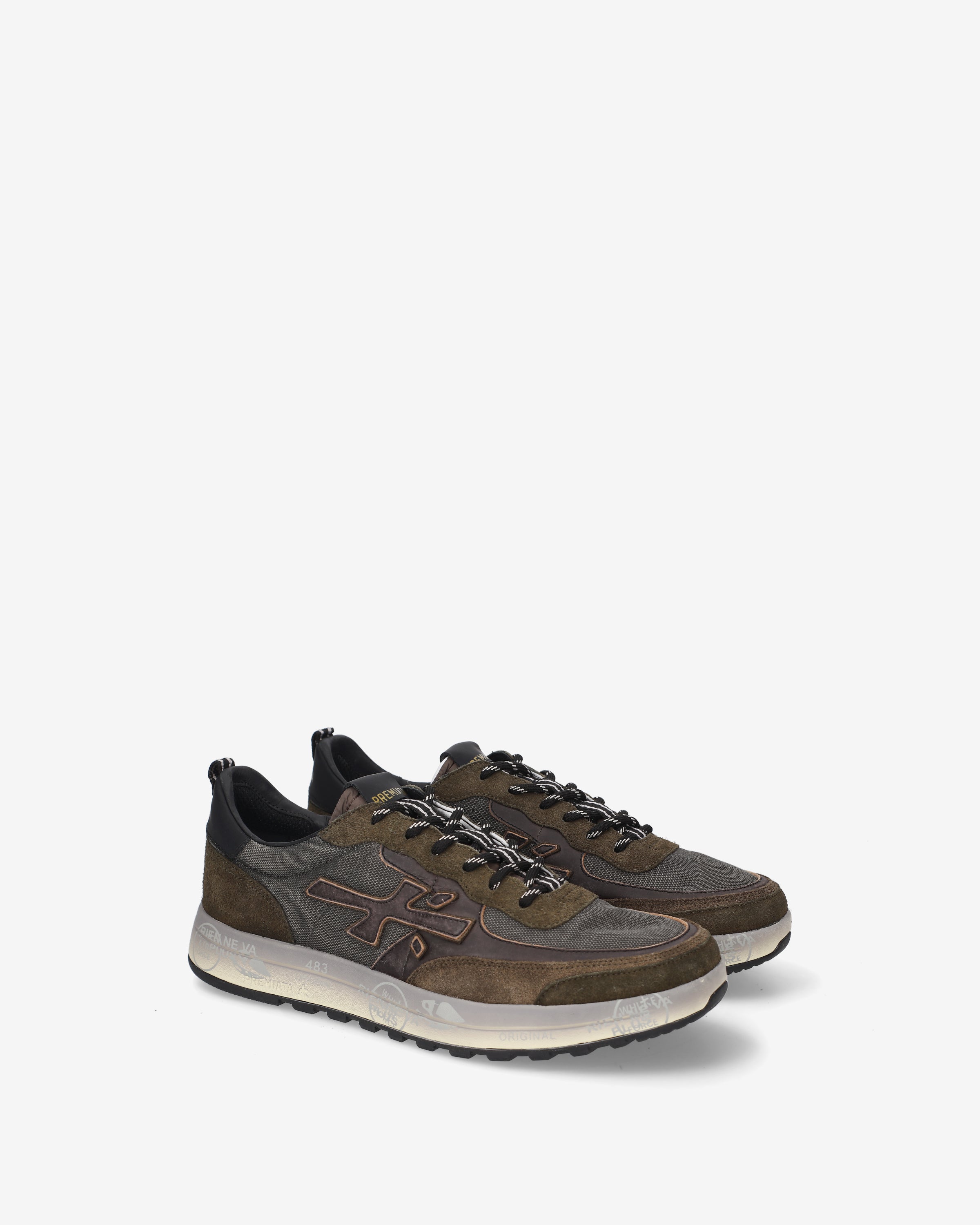 premiata-nous-8685-herren-sneaker-olive-braun image 2