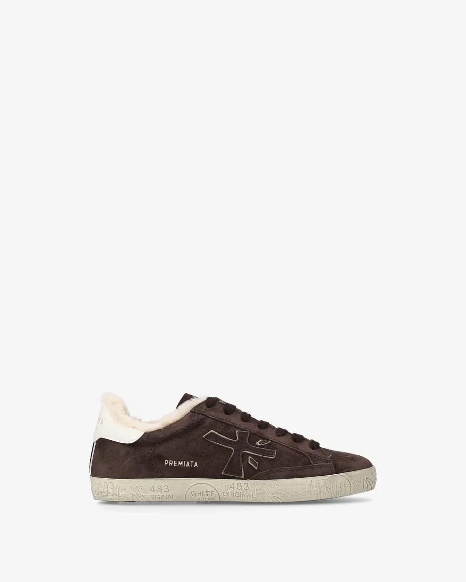 premiata-stevend-7897m-sneaker-leder-suede-testa-di-moro-panna image 1