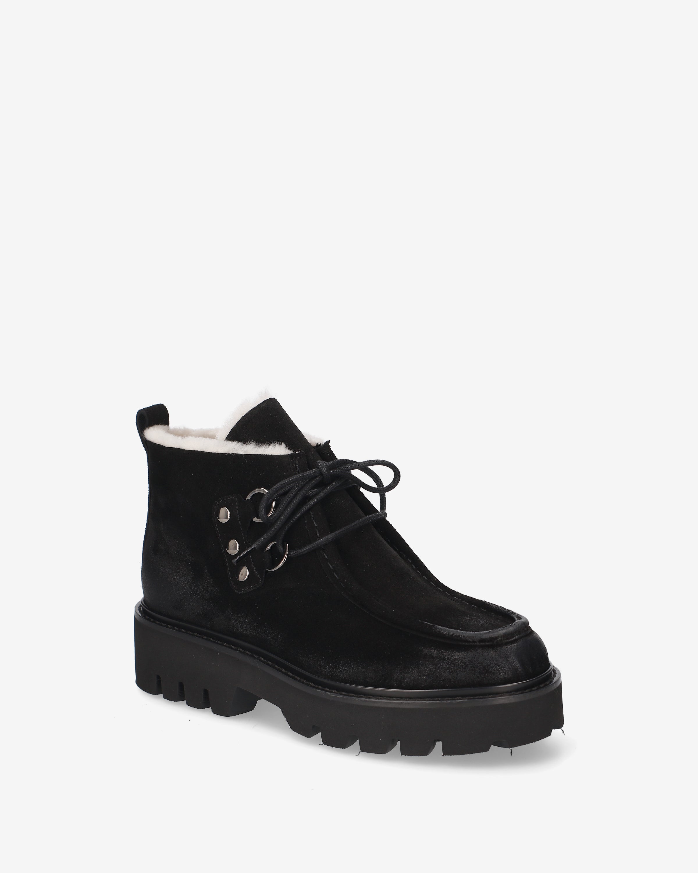 premiata-polacchino-damen-boot-schwarz-crosta-mit-lammfell image 4